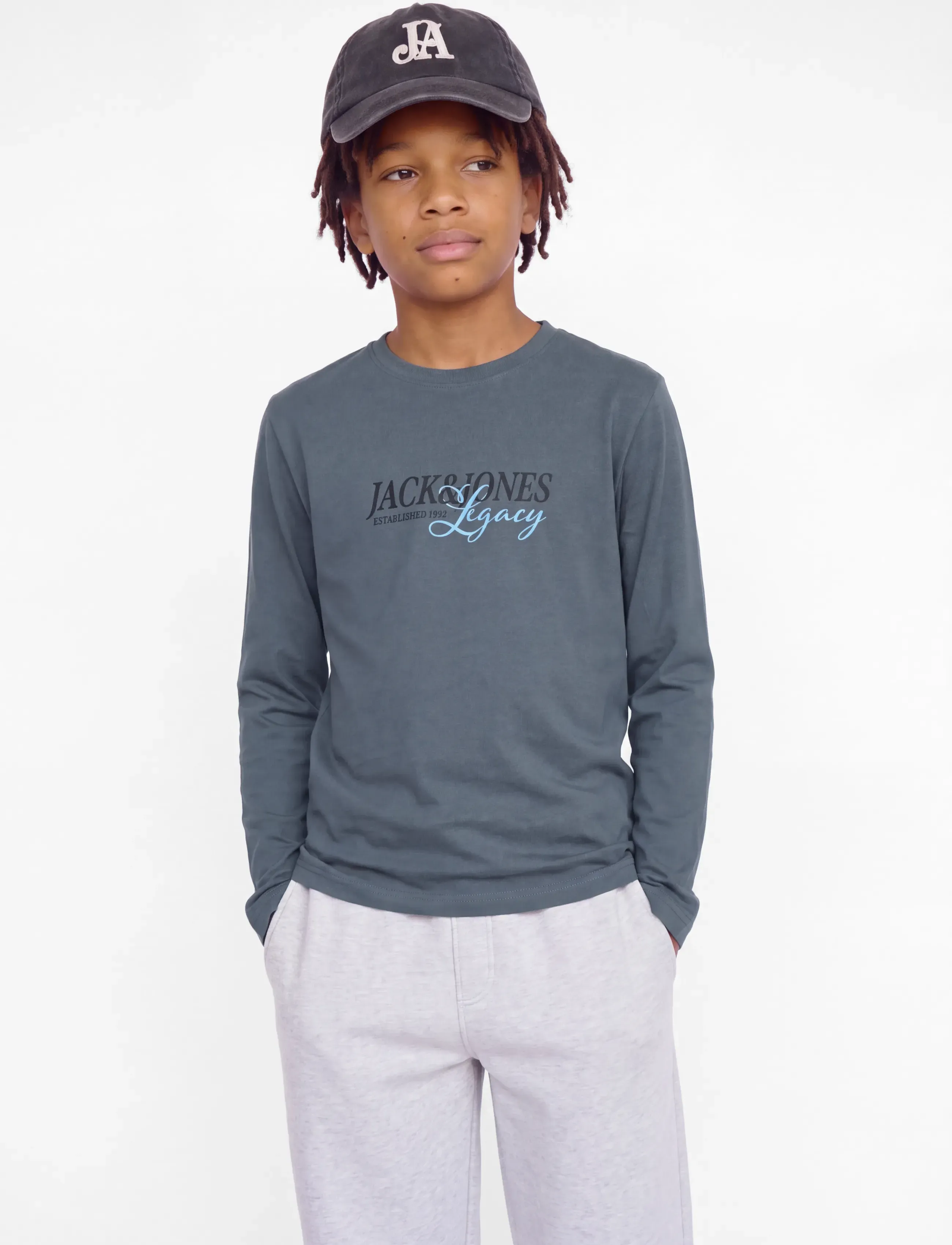 Jack & Jones - JJJADE TEE LS CREW NECK 2PK MP JNR - navy blazer - 0