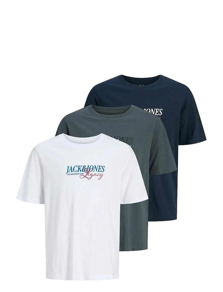 Jack & Jones - JJJADE TEE SS CREW NECK 3PK MP JNR - einkaufen nach alter von - turbulence - 0