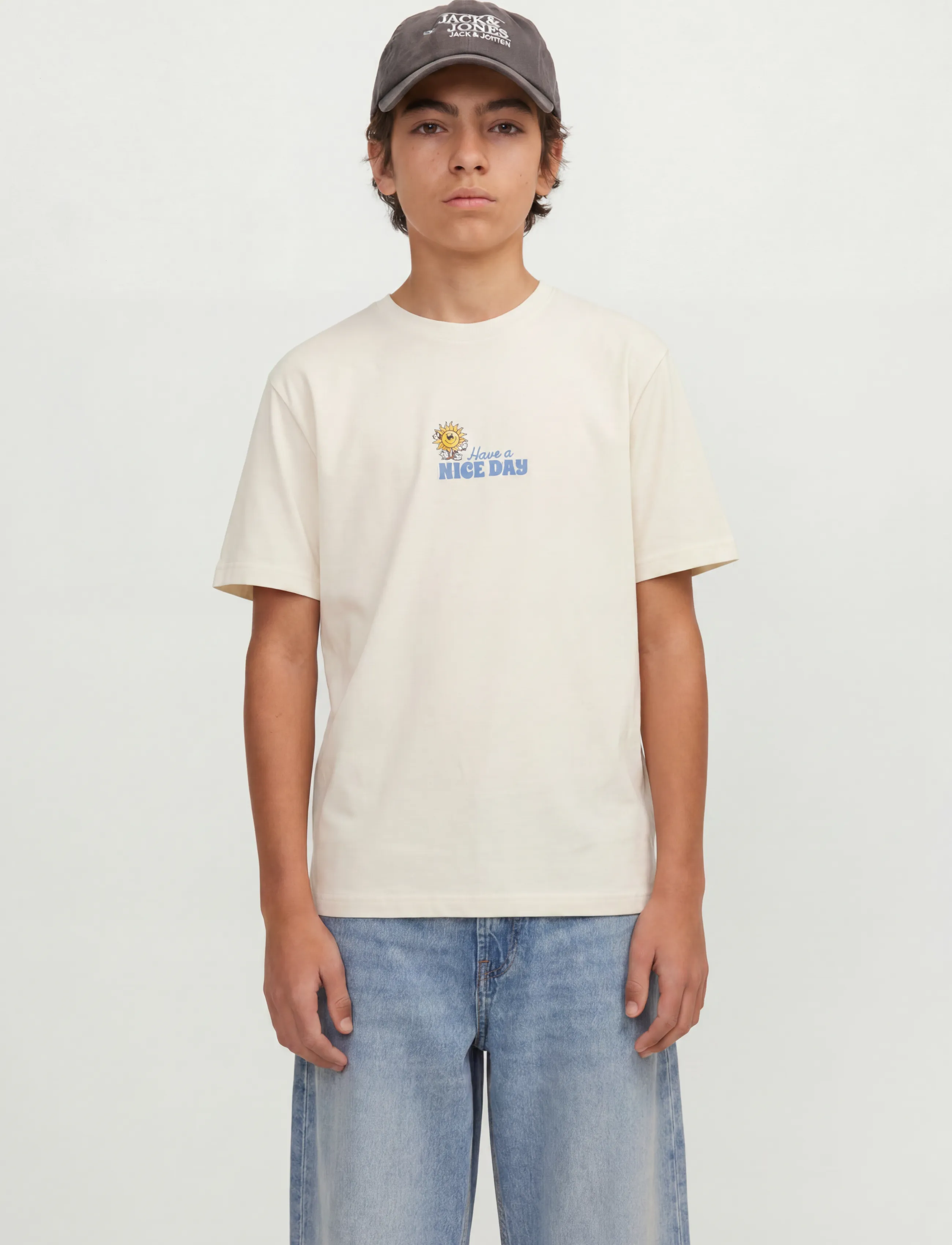 Jack & Jones JORCARTOON GRAPHIC TEE SS CN TG JNR - Toppe og t-shirts - ANTIQUE WHITE / cream