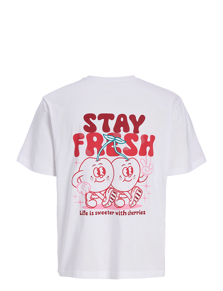 Jack & Jones - JORCARTOON GRAPHIC TEE SS CN TG JNR - lühikeste varrukatega t-särgid - bright white - 2