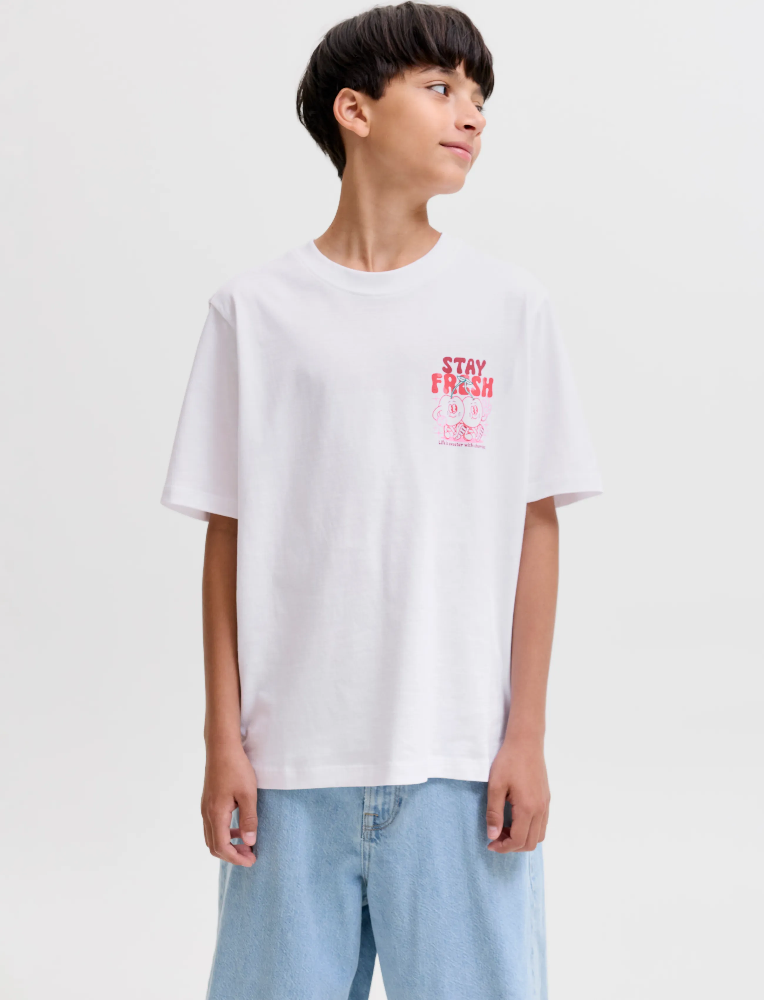 Jack & Jones JORCARTOON GRAPHIC TEE SS CN TG JNR - T-särgid - BRIGHT WHITE / white