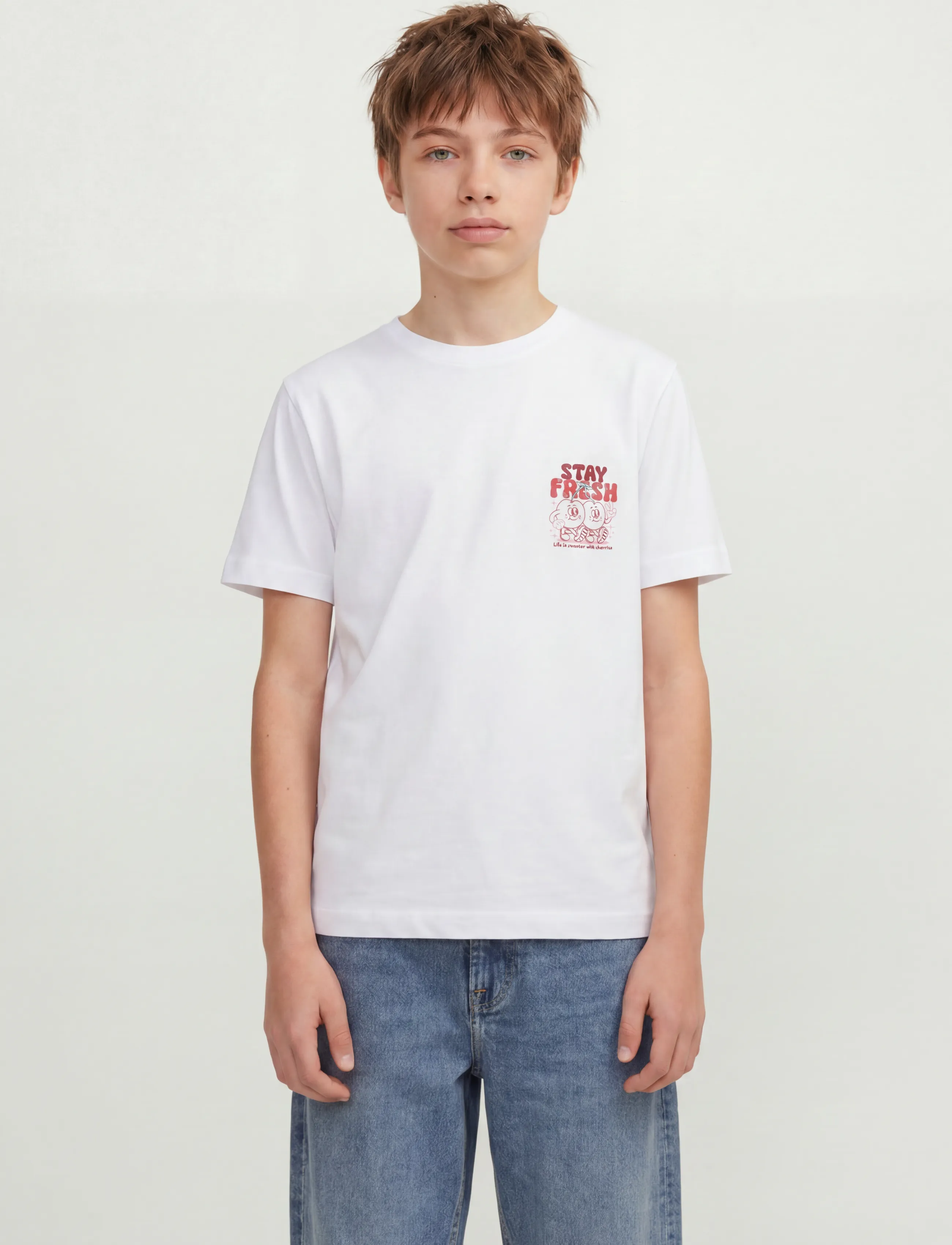 Jack & Jones JORCARTOON GRAPHIC TEE SS CN TG JNR - Toppe og t-shirts - BRIGHT WHITE / white