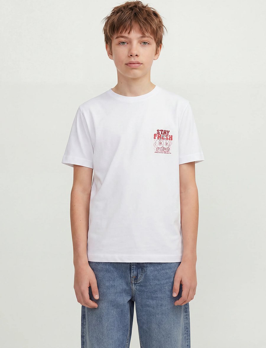 Jack & Jones - JORCARTOON GRAPHIC TEE SS CN TG JNR - kortærmede t-shirts - bright white - 0