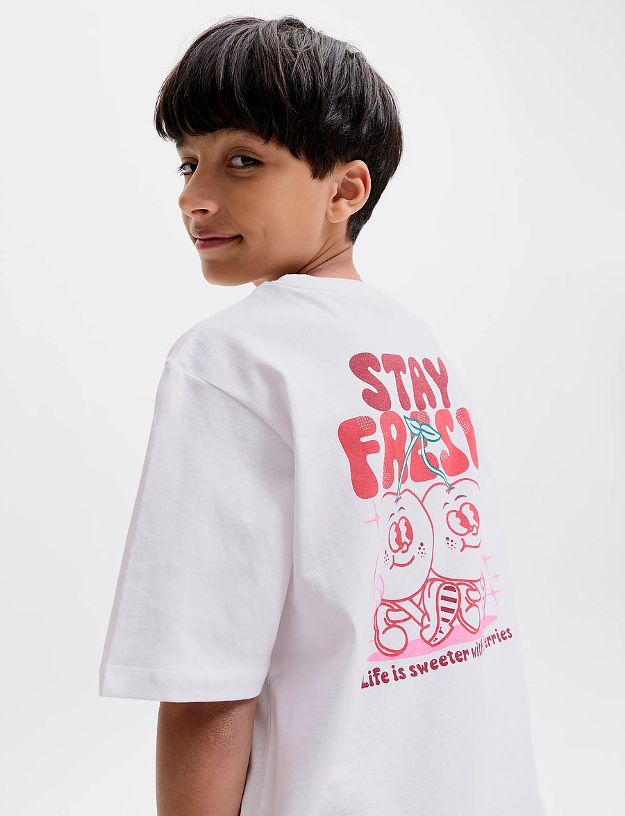 Jack & Jones - JORCARTOON GRAPHIC TEE SS CN TG JNR - lühikeste varrukatega t-särgid - bright white - 5