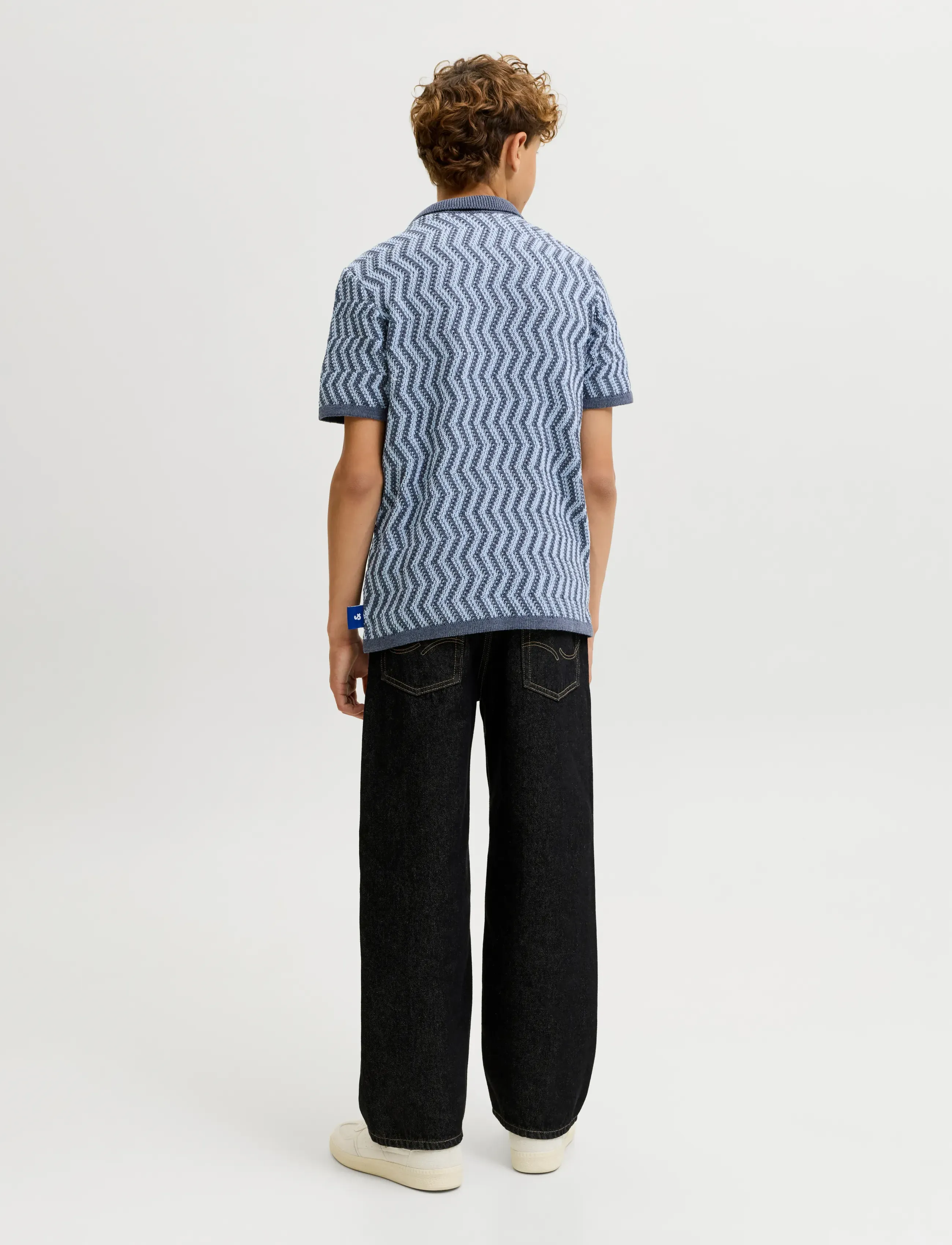 Jack & Jones - JORAIDEN KNIT SPLIT NECK POLO STYD JNR - kortærmede poloer - odyssey gray - 3