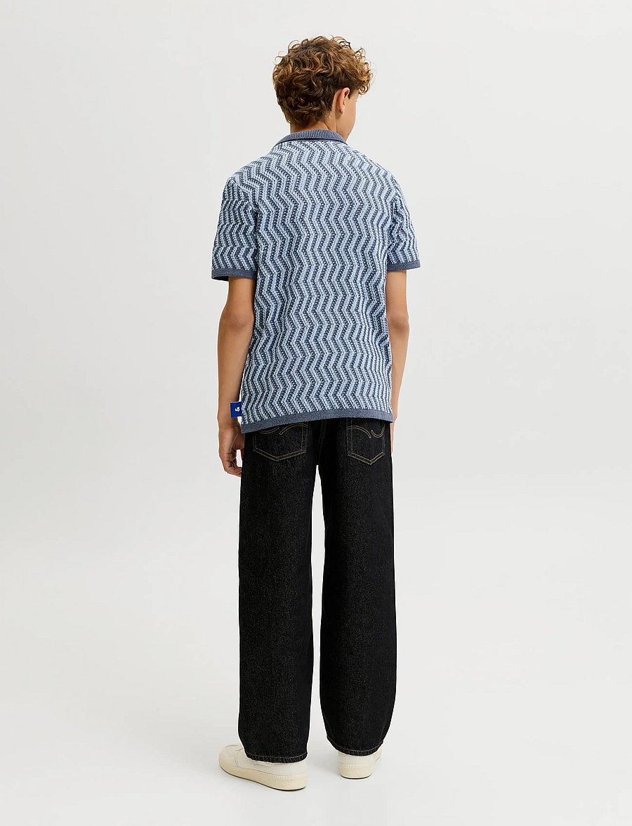 Jack & Jones - JORAIDEN KNIT SPLIT NECK POLO STYD JNR - lühikeste varrukatega polod - odyssey gray - 3