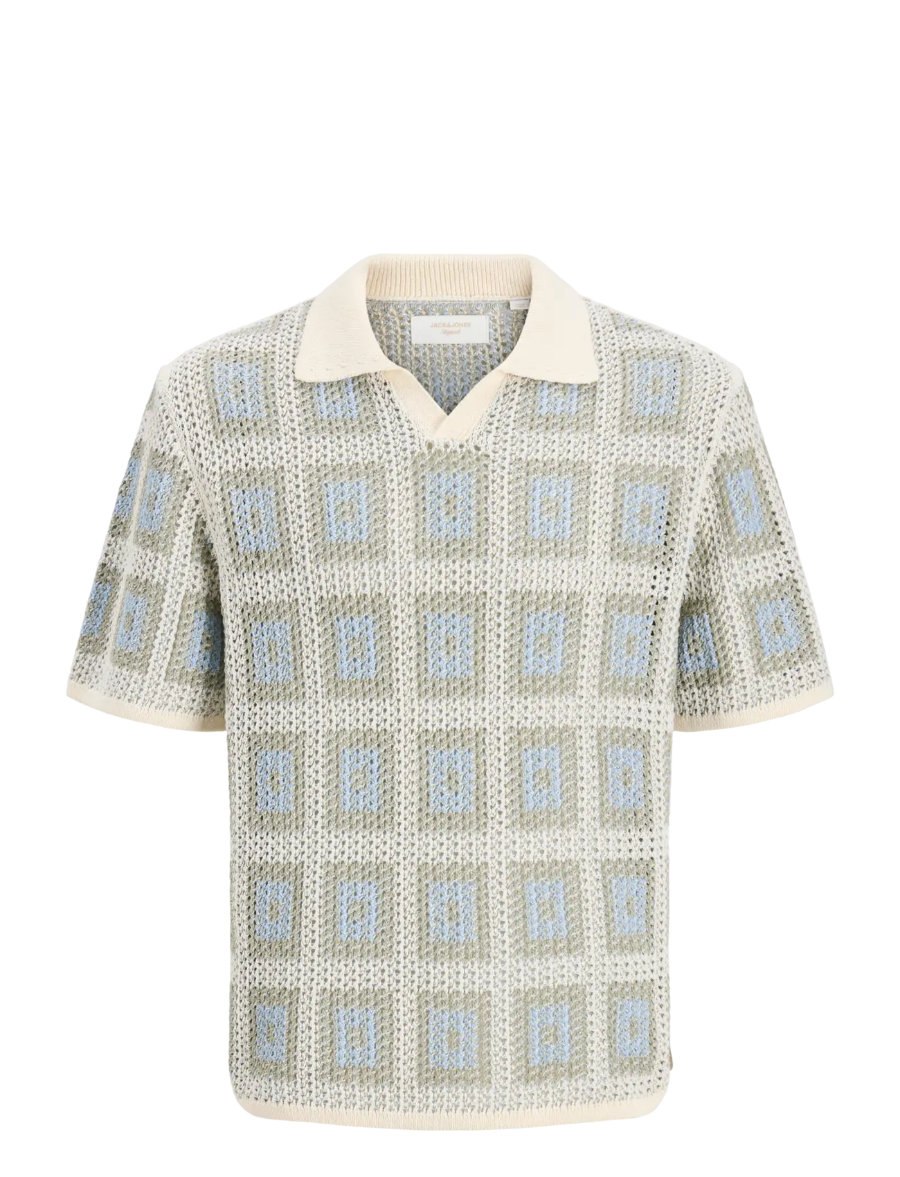 JACK & JONES Joraiden Knit Split Neck Polo Styd Jnr Patterned - 128 - Kinder
