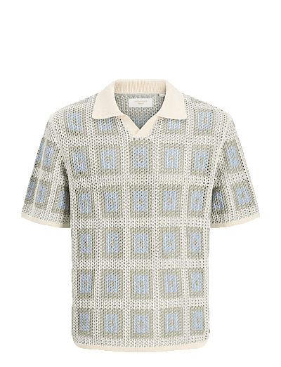 Jack & Jones JORAIDEN KNIT SPLIT NECK POLO STYD JNR - Teens 9 bis 14 Jahren - SEA SALT / multi