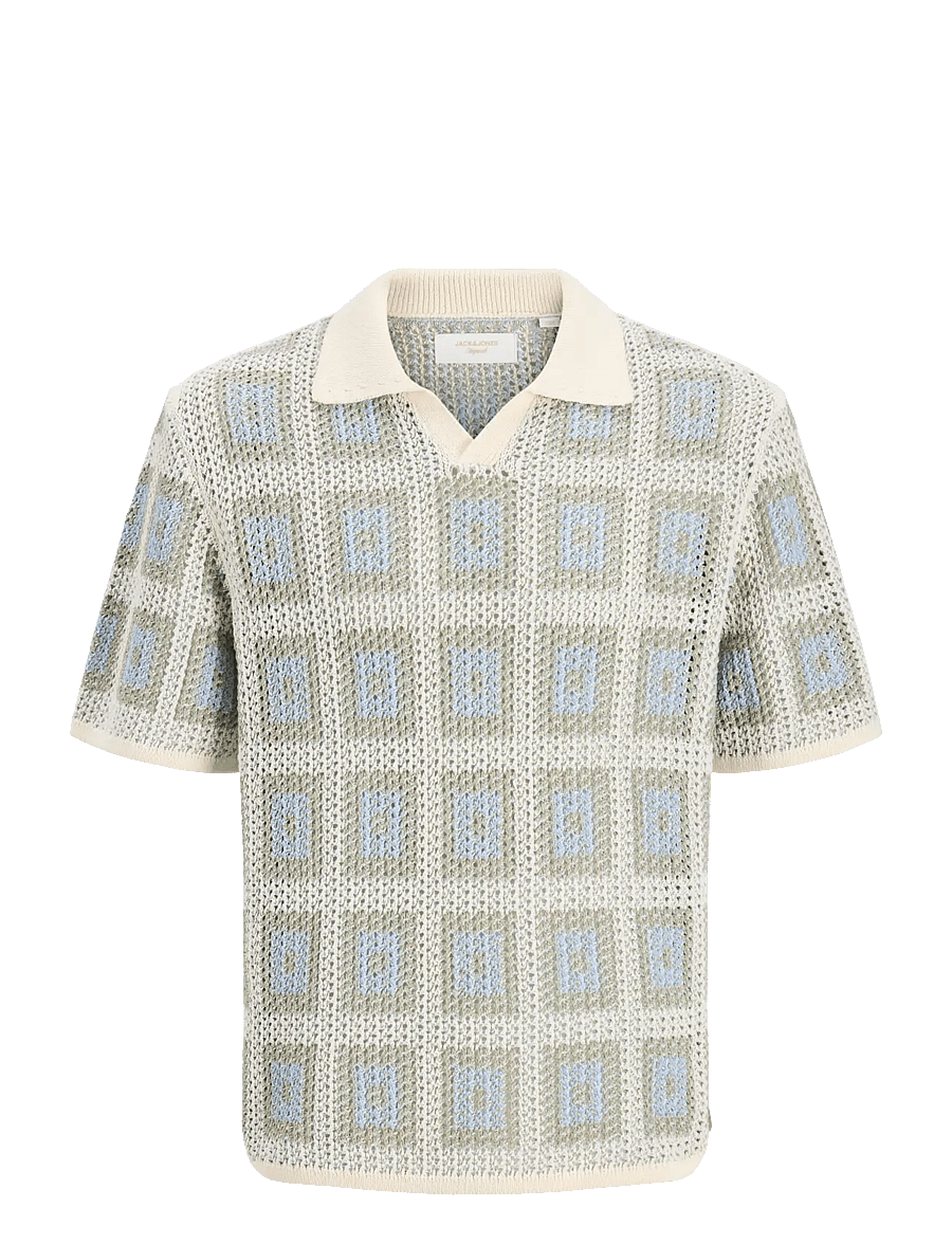 Jack & Jones - JORAIDEN KNIT SPLIT NECK POLO STYD JNR - lühikeste varrukatega polod - sea salt - 1