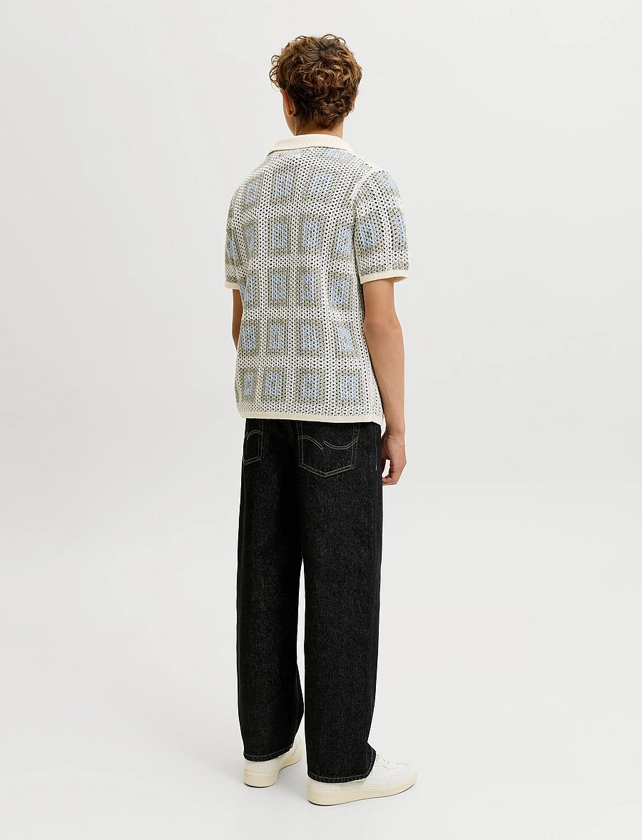 Jack & Jones - JORAIDEN KNIT SPLIT NECK POLO STYD JNR - lühikeste varrukatega polod - sea salt - 3