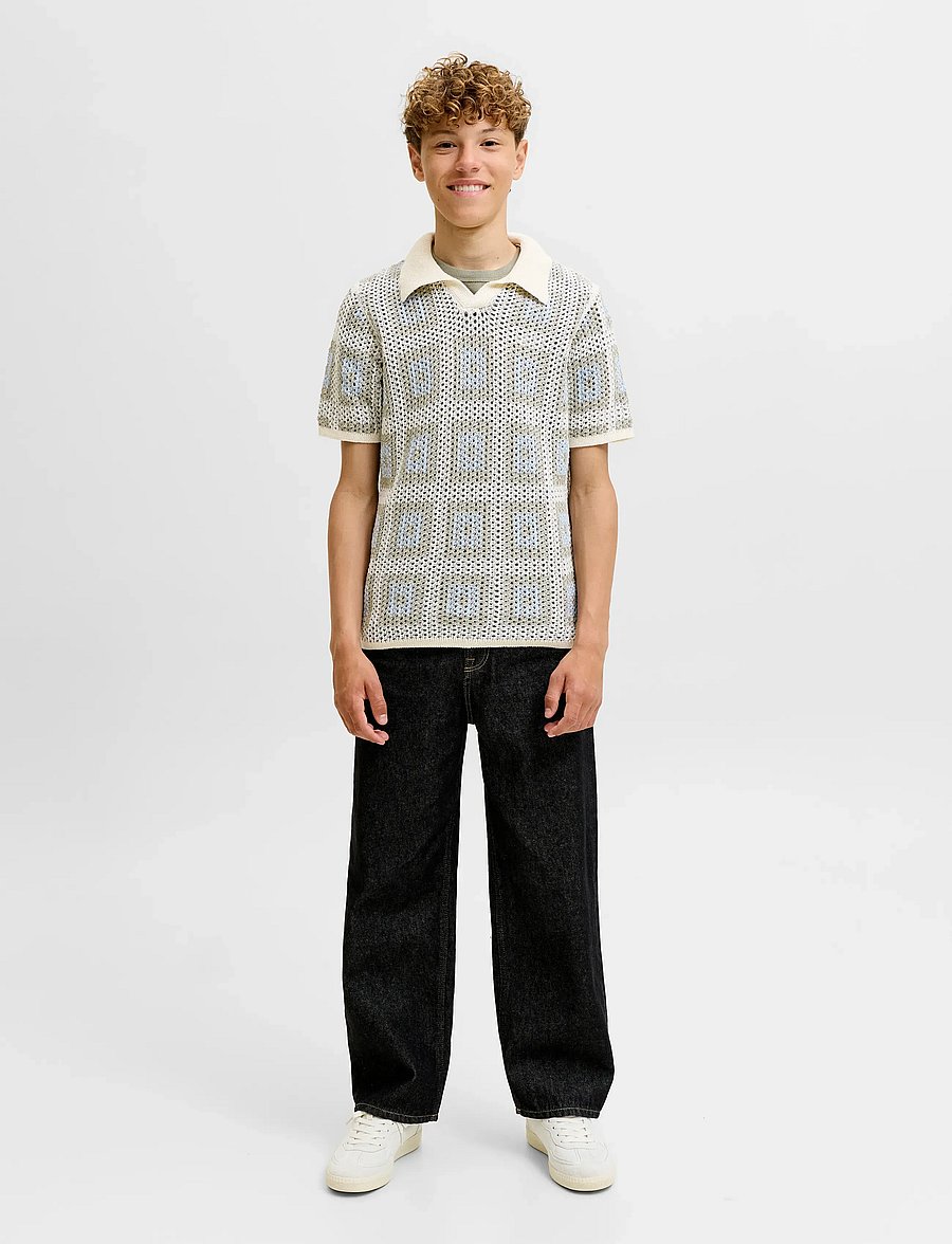 Jack & Jones - JORAIDEN KNIT SPLIT NECK POLO STYD JNR - lühikeste varrukatega polod - sea salt - 4