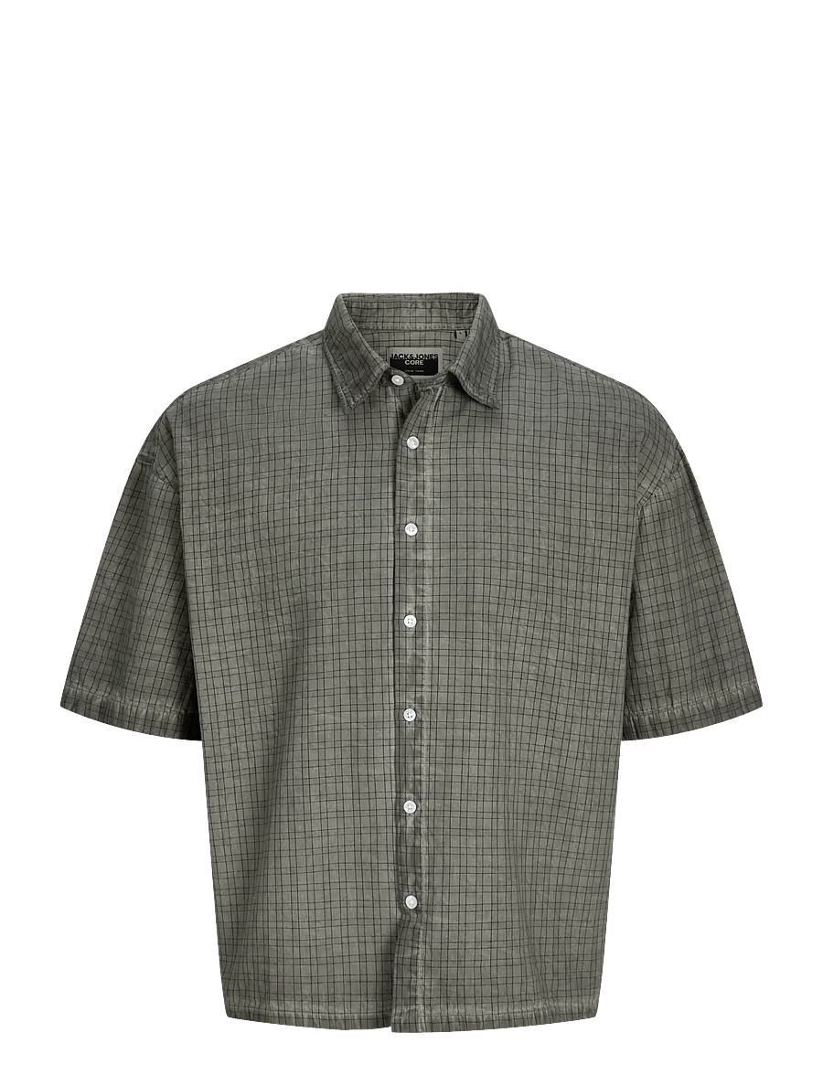 Jack & Jones - JCOOVERDYED SHIRT SS STYD SS26 JNR - overhemden met korte mouwen - vapor blue - 0
