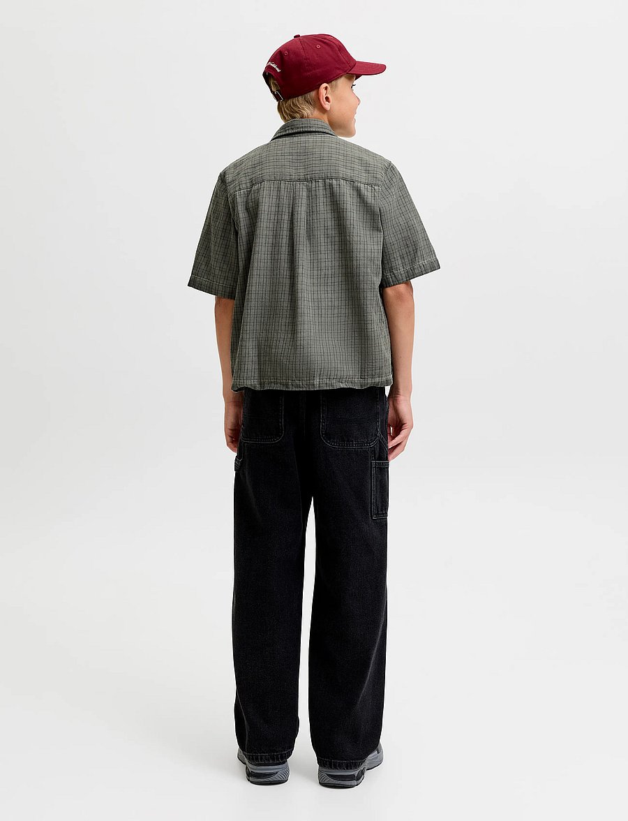Jack & Jones - JCOOVERDYED SHIRT SS STYD SS26 JNR - kortärmade skjortor - vapor blue - 3