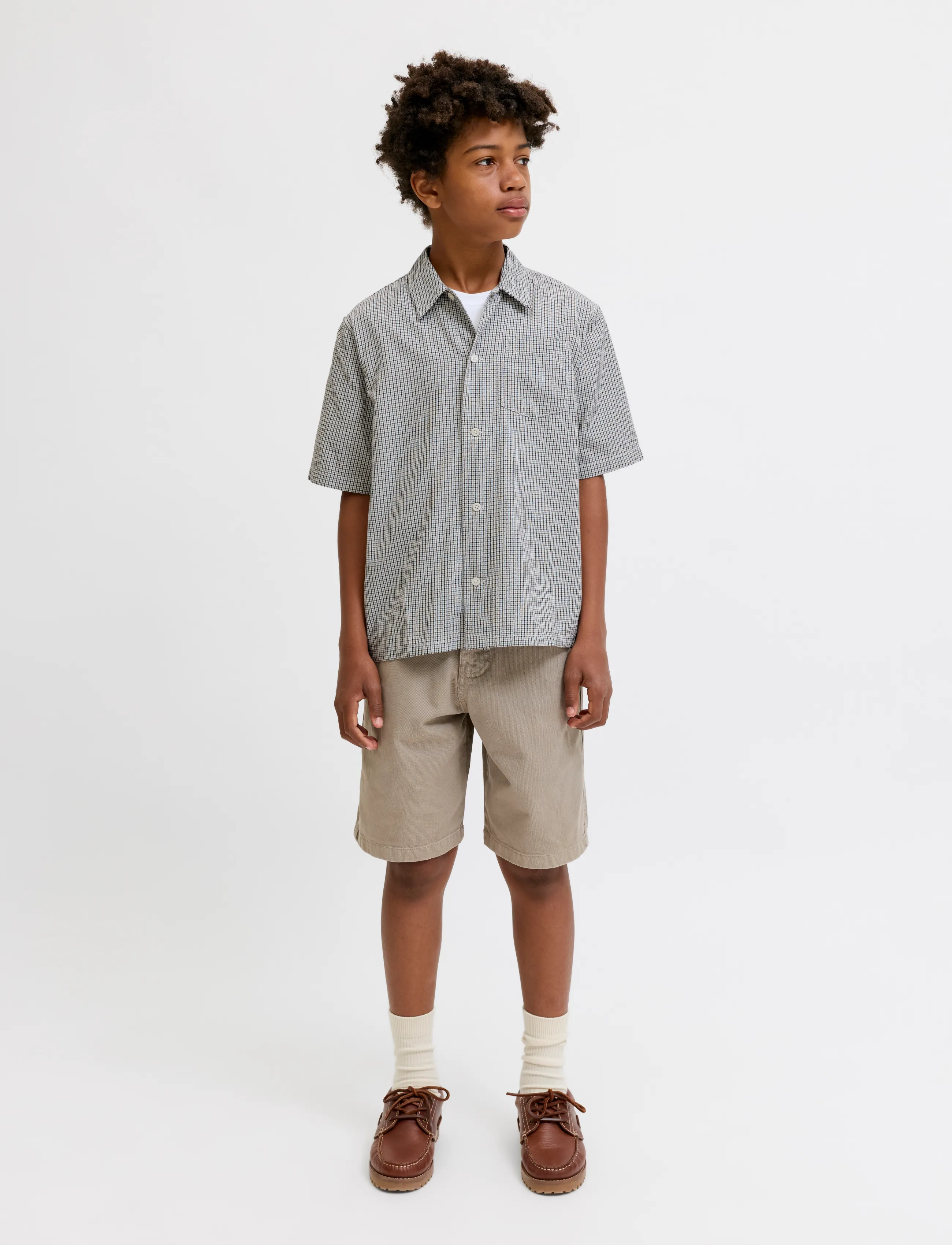 Jack & Jones - JORSAVONA AUSTIN SHIRT SS STYD SS26 JNR - chemises à manches courtes - asphalt - 4