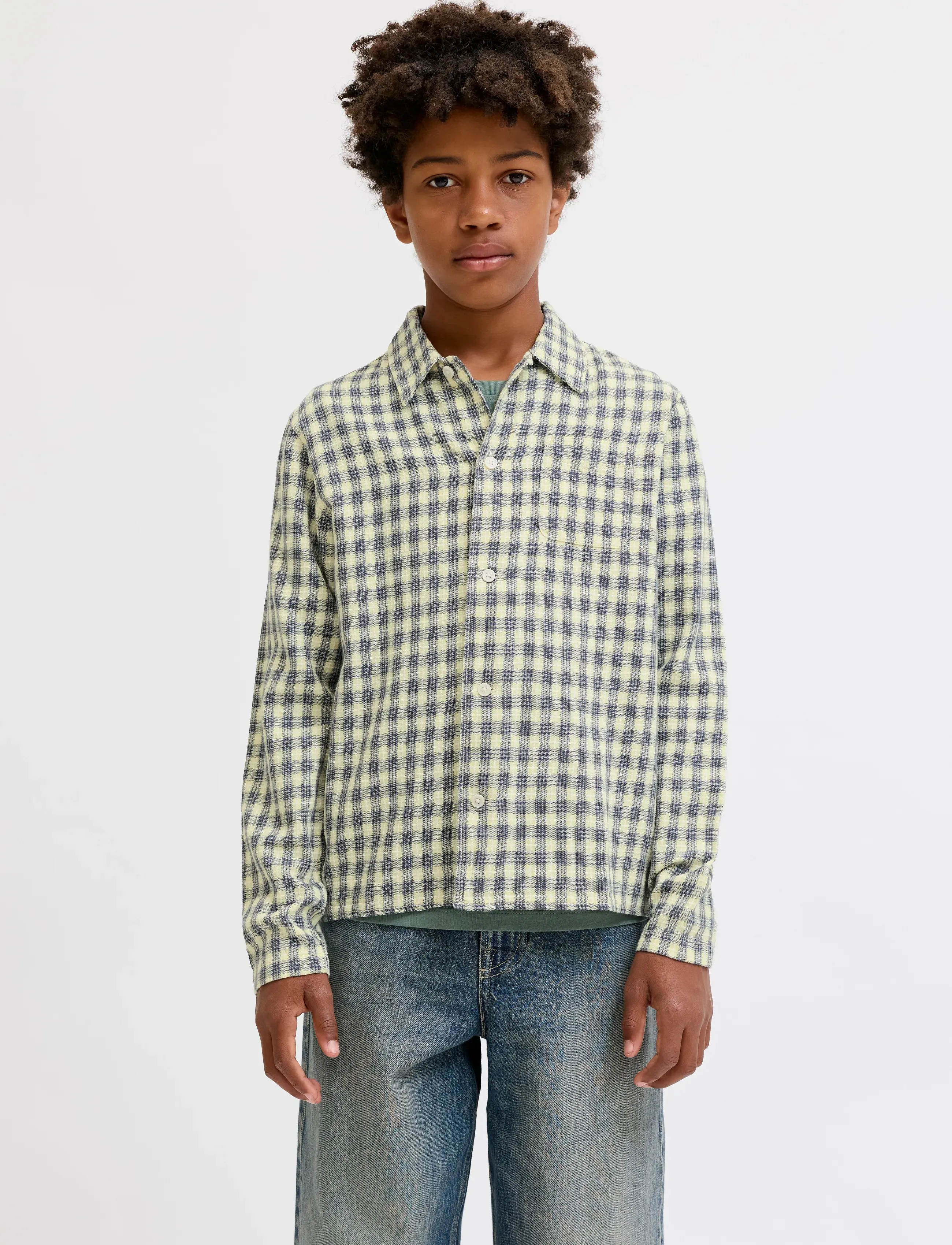 Jack & Jones JORSAVONA AUSTIN DOBBY SHIRT LS STYD JNR - Skjorter - ODYSSEY GRAY / green