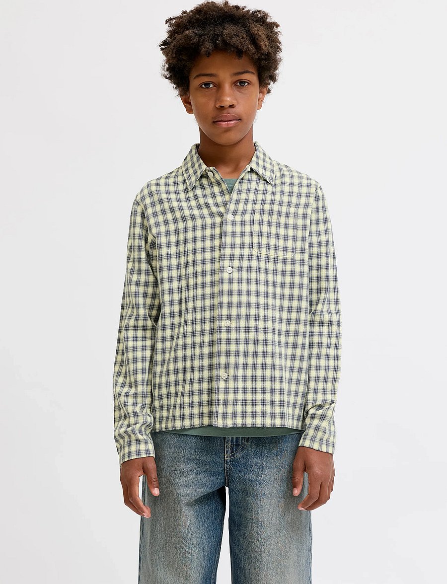 Jack & Jones - JORSAVONA AUSTIN DOBBY SHIRT LS STYD JNR - chemises à manches longues - odyssey gray - 0