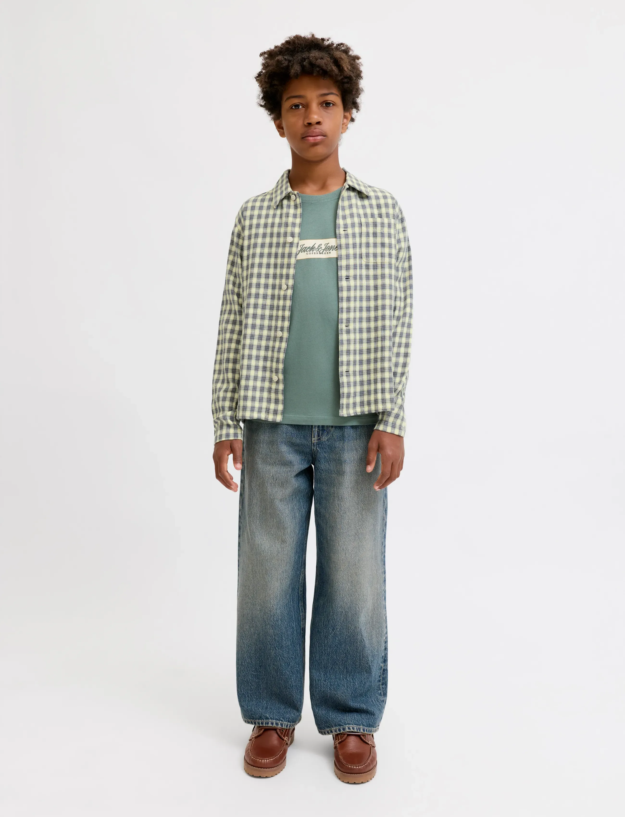 Jack & Jones - JORSAVONA AUSTIN DOBBY SHIRT LS STYD JNR - chemises à manches longues - odyssey gray - 4