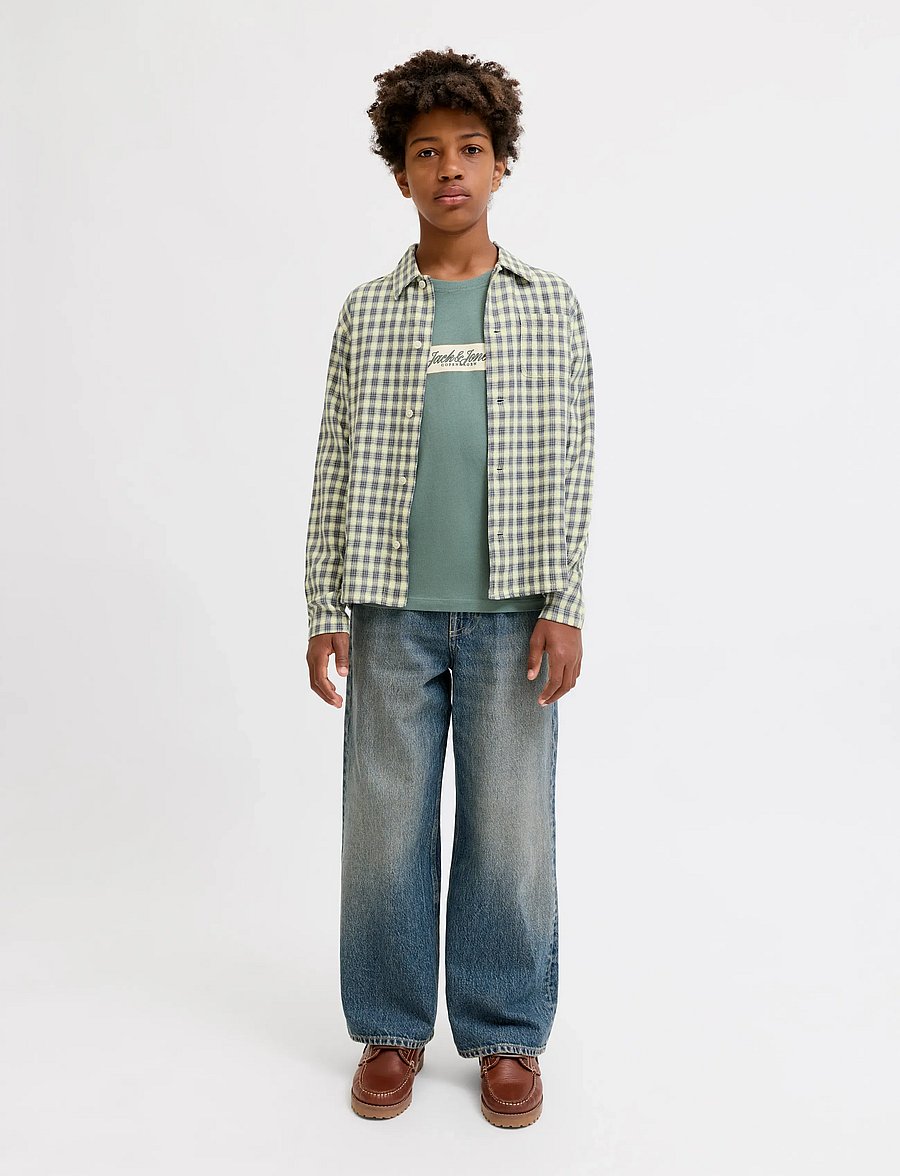 Jack & Jones - JORSAVONA AUSTIN DOBBY SHIRT LS STYD JNR - chemises à manches longues - odyssey gray - 4