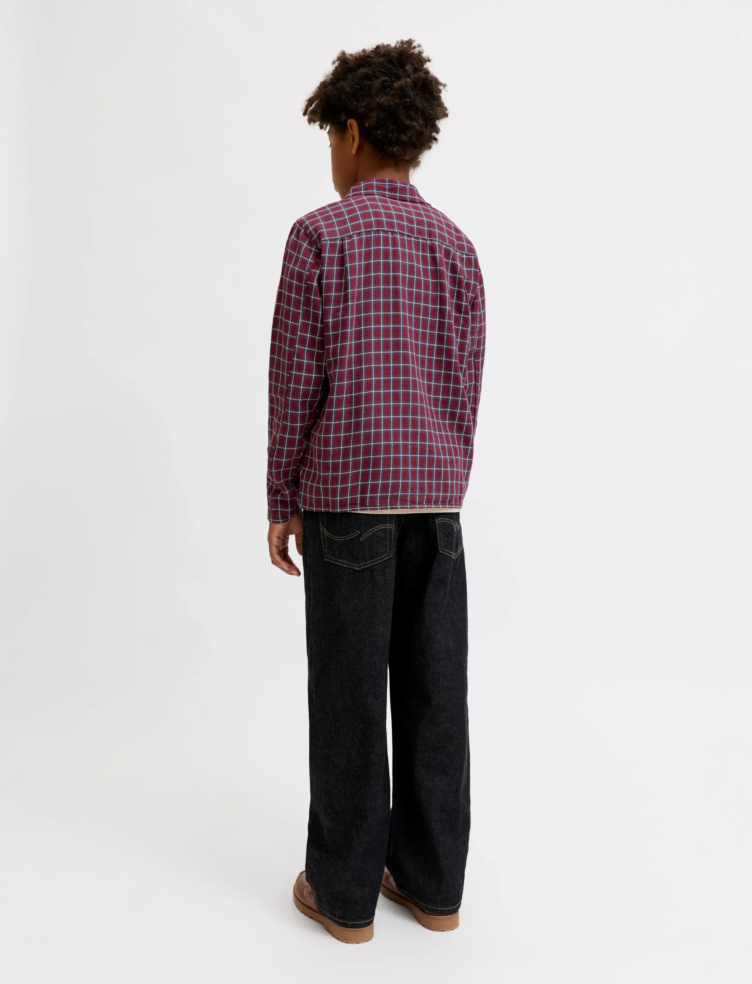 Jack & Jones - JORSAVONA AUSTIN DOBBY SHIRT LS STYD JNR - langærmede skjorter - tibetan red - 3