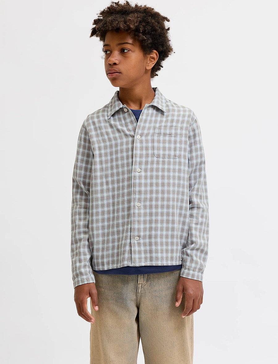 Jack & Jones - JORSAVONA AUSTIN DOBBY SHIRT LS STYD JNR - langärmlige hemden - vintage khaki - 0