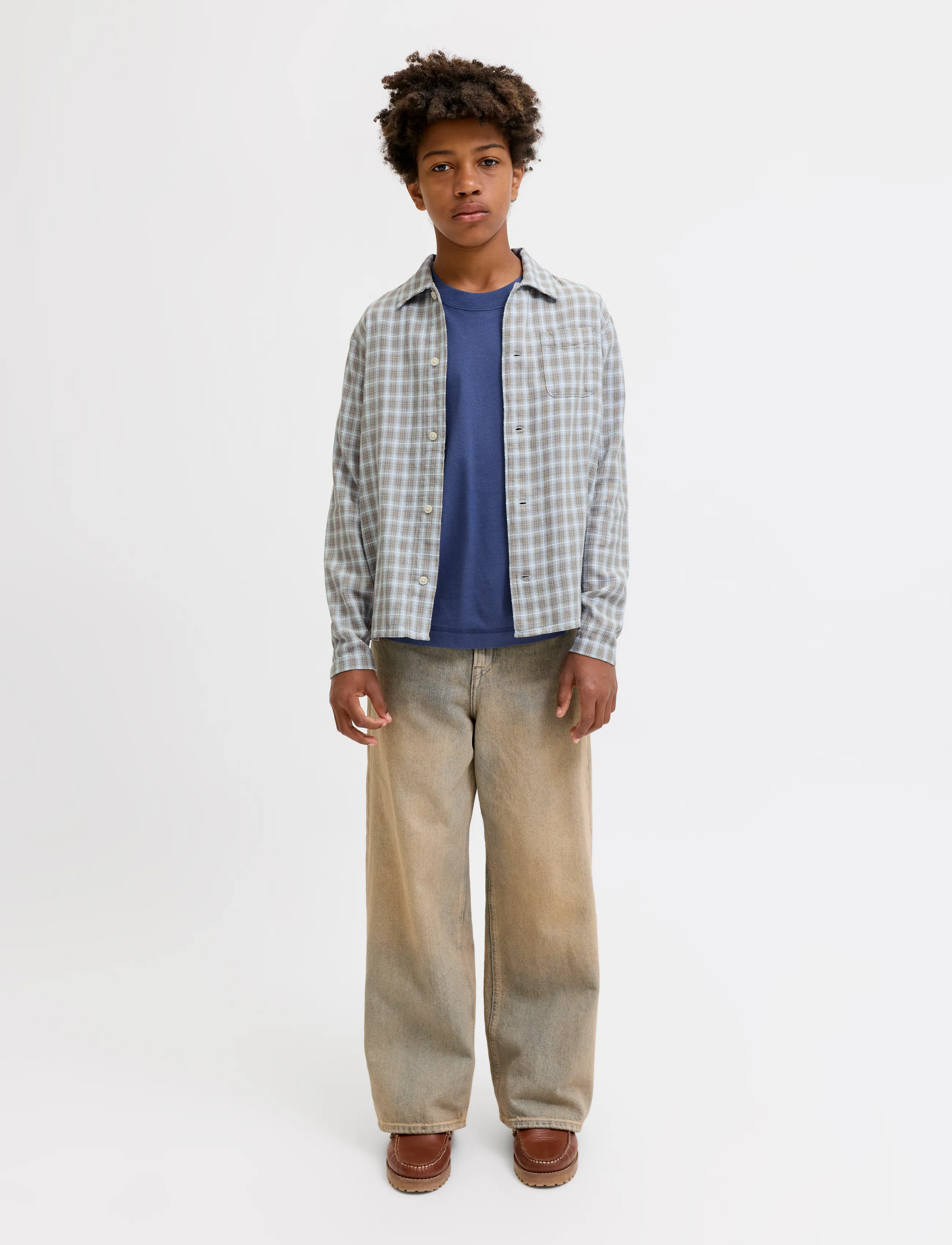 Jack & Jones - JORSAVONA AUSTIN DOBBY SHIRT LS STYD JNR - langärmlige hemden - vintage khaki - 4