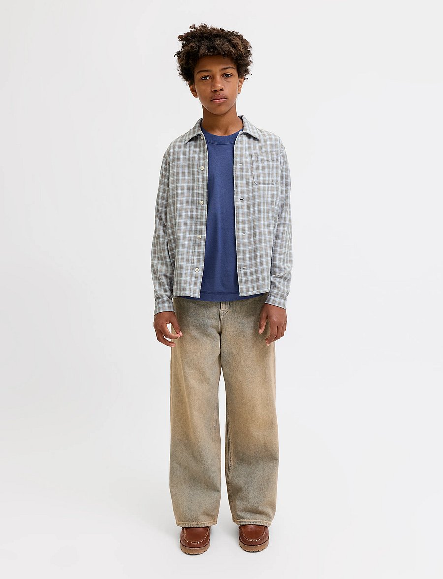 Jack & Jones - JORSAVONA AUSTIN DOBBY SHIRT LS STYD JNR - langärmlige hemden - vintage khaki - 4