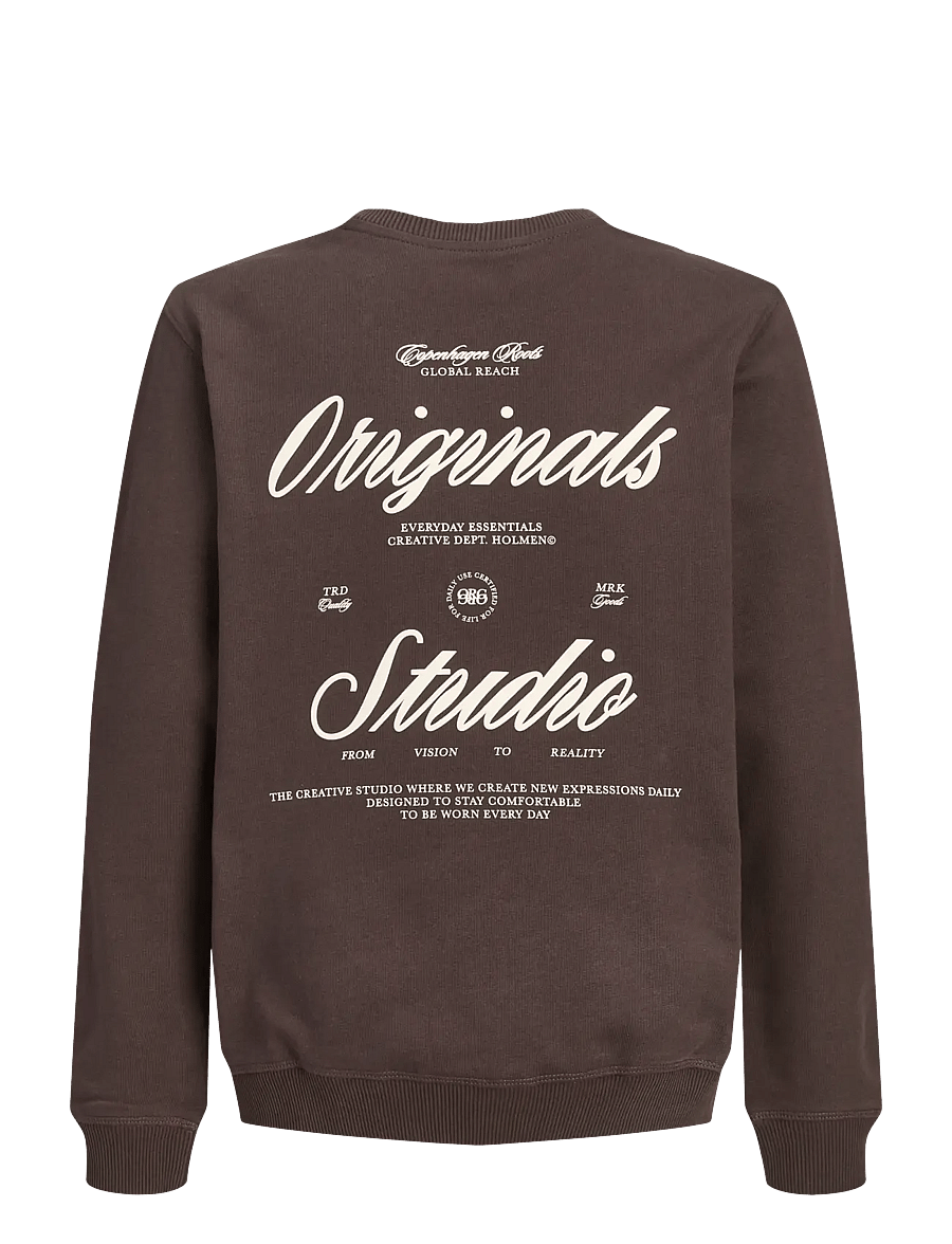 Jack & Jones - JORNORREBRO TYPO BACK SWEAT CN JNR - dressipluusid - java - 2