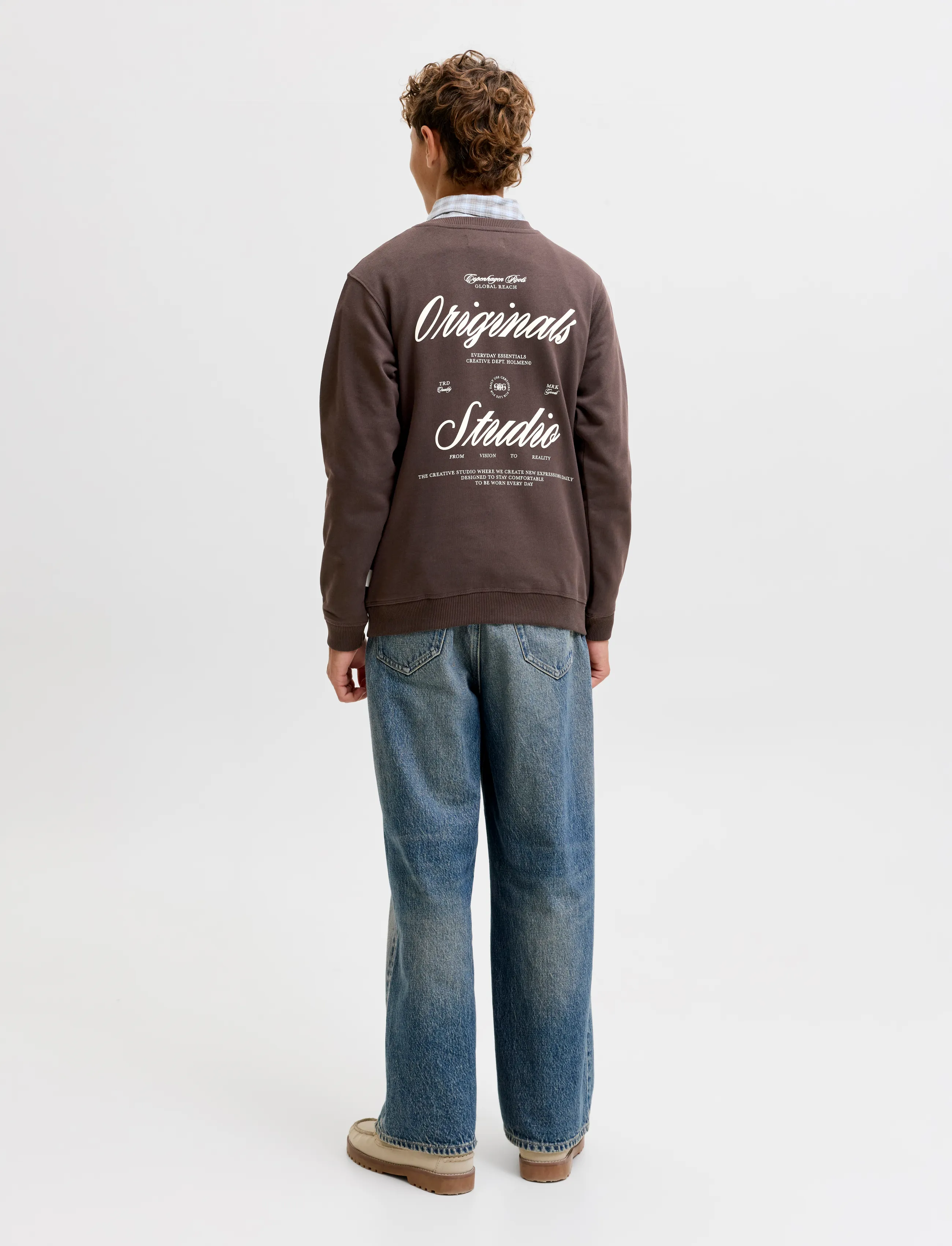 Jack & Jones - JORNORREBRO TYPO BACK SWEAT CN JNR - dressipluusid - java - 3