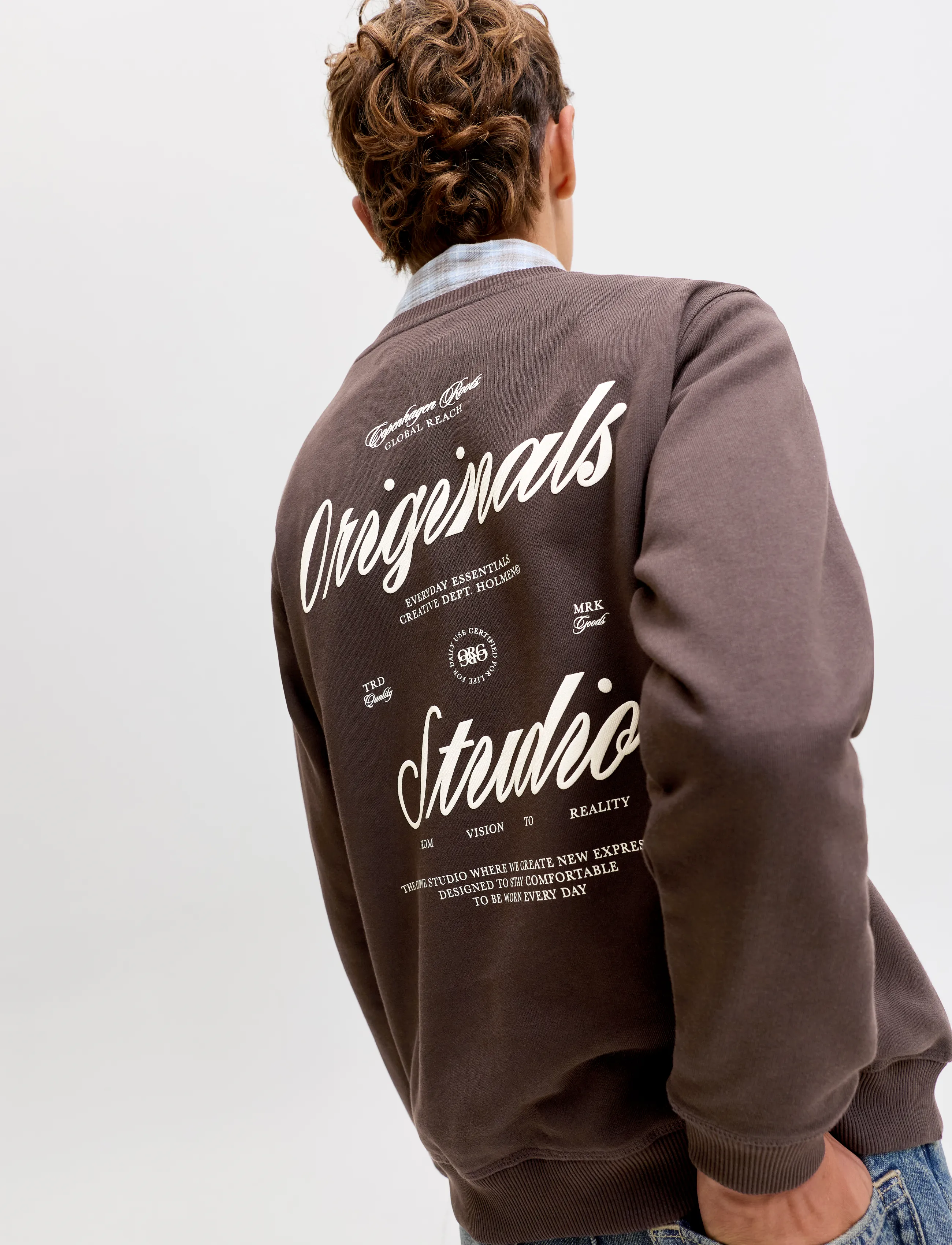 Jack & Jones - JORNORREBRO TYPO BACK SWEAT CN JNR - dressipluusid - java - 5