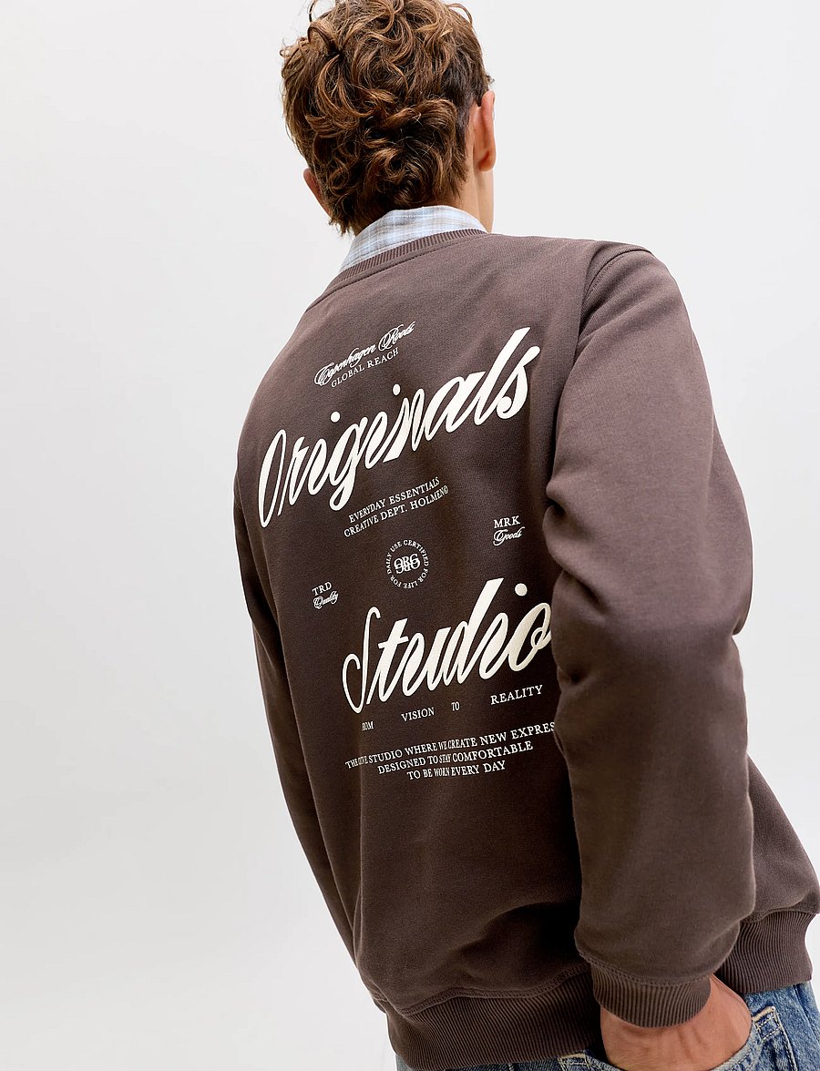 Jack & Jones - JORNORREBRO TYPO BACK SWEAT CN JNR - dressipluusid - java - 5