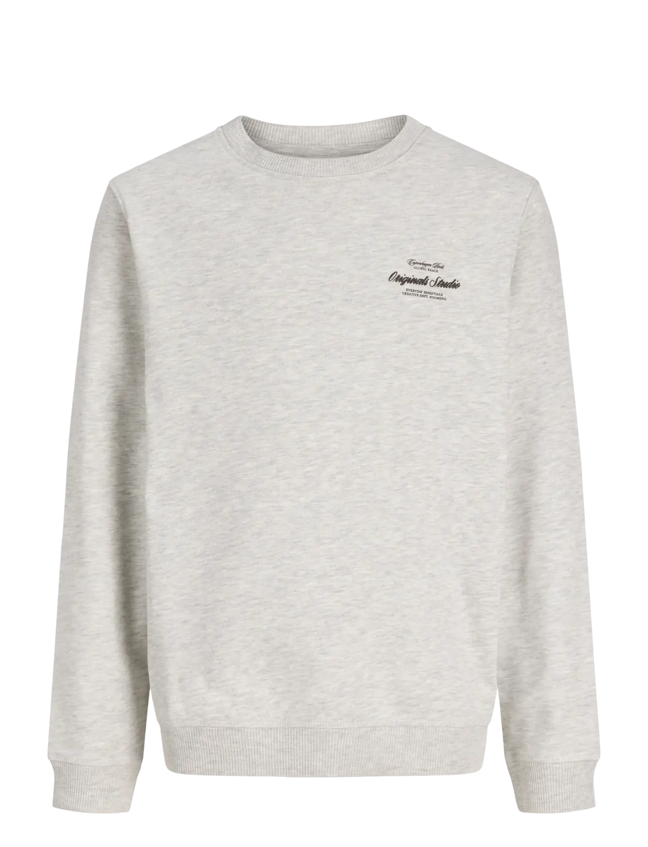 Jack & Jones JORNORREBRO TYPO BACK SWEAT CN JNR - Kläder - WHITE MELANGE / grey