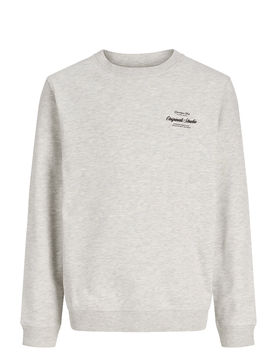 Jack & Jones - JORNORREBRO TYPO BACK SWEAT CN JNR - dressipluusid - white melange - 1