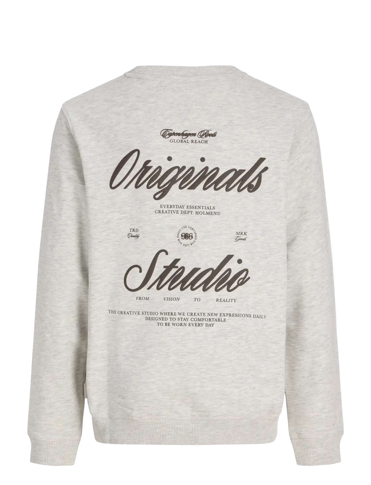 Jack & Jones - JORNORREBRO TYPO BACK SWEAT CN JNR - dressipluusid - white melange - 2