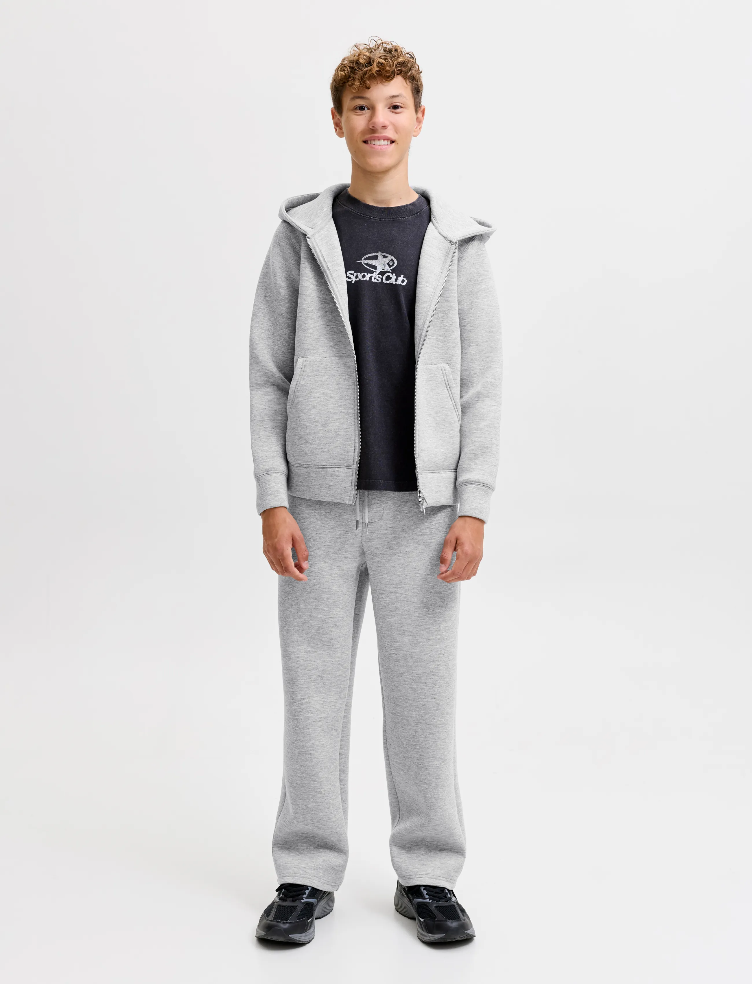 Jack & Jones - JPSTBILL LEGACY SCUBAUNC SWTPANT NOOSJNR - jogginghosen - light grey melange - 4