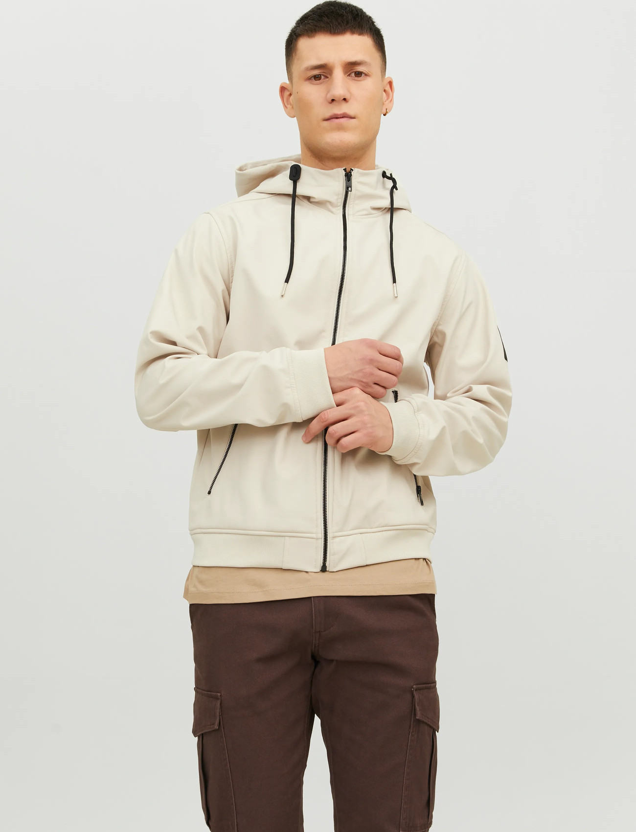 Jack & Jones Jjebasic Softshell Hood Noos - Cream - S 2