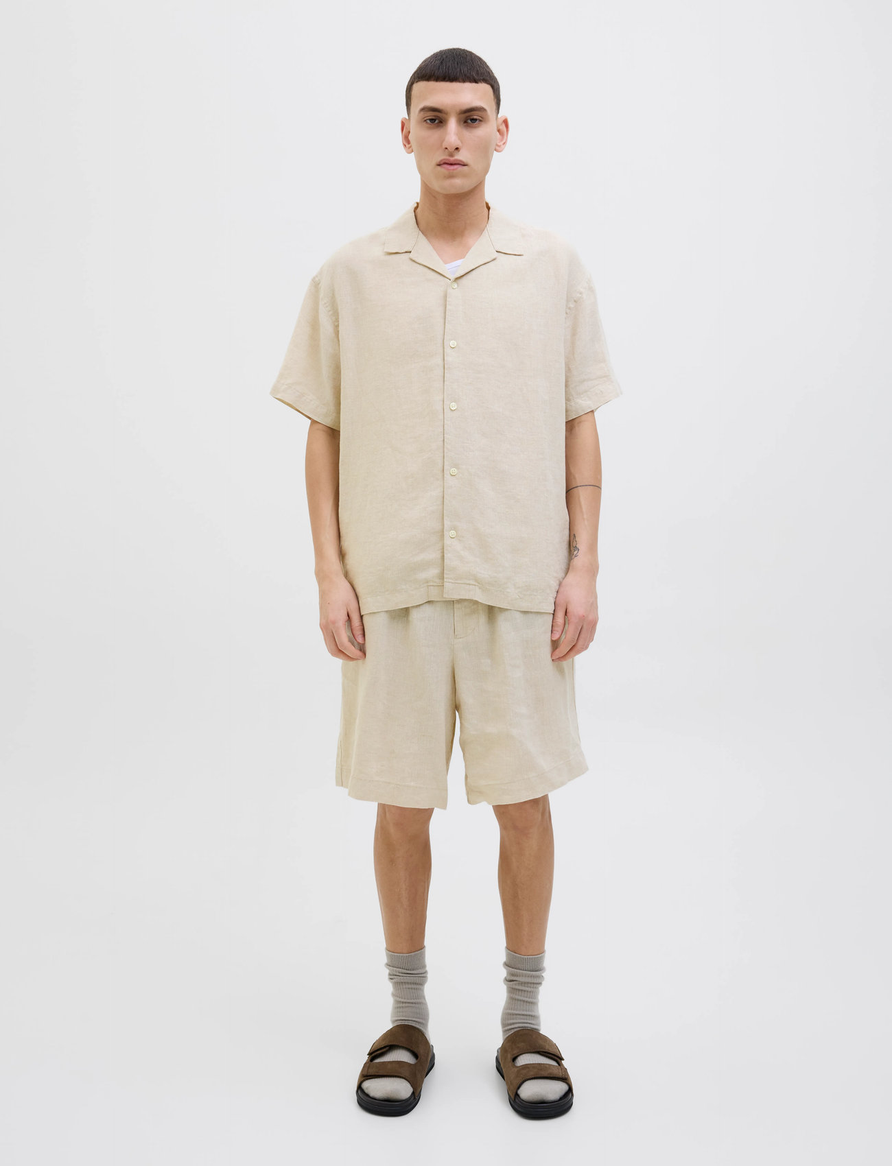 Jack & Jones Jpstbill Lawrence Linen Shorts Srt Sn - Beige - S 1