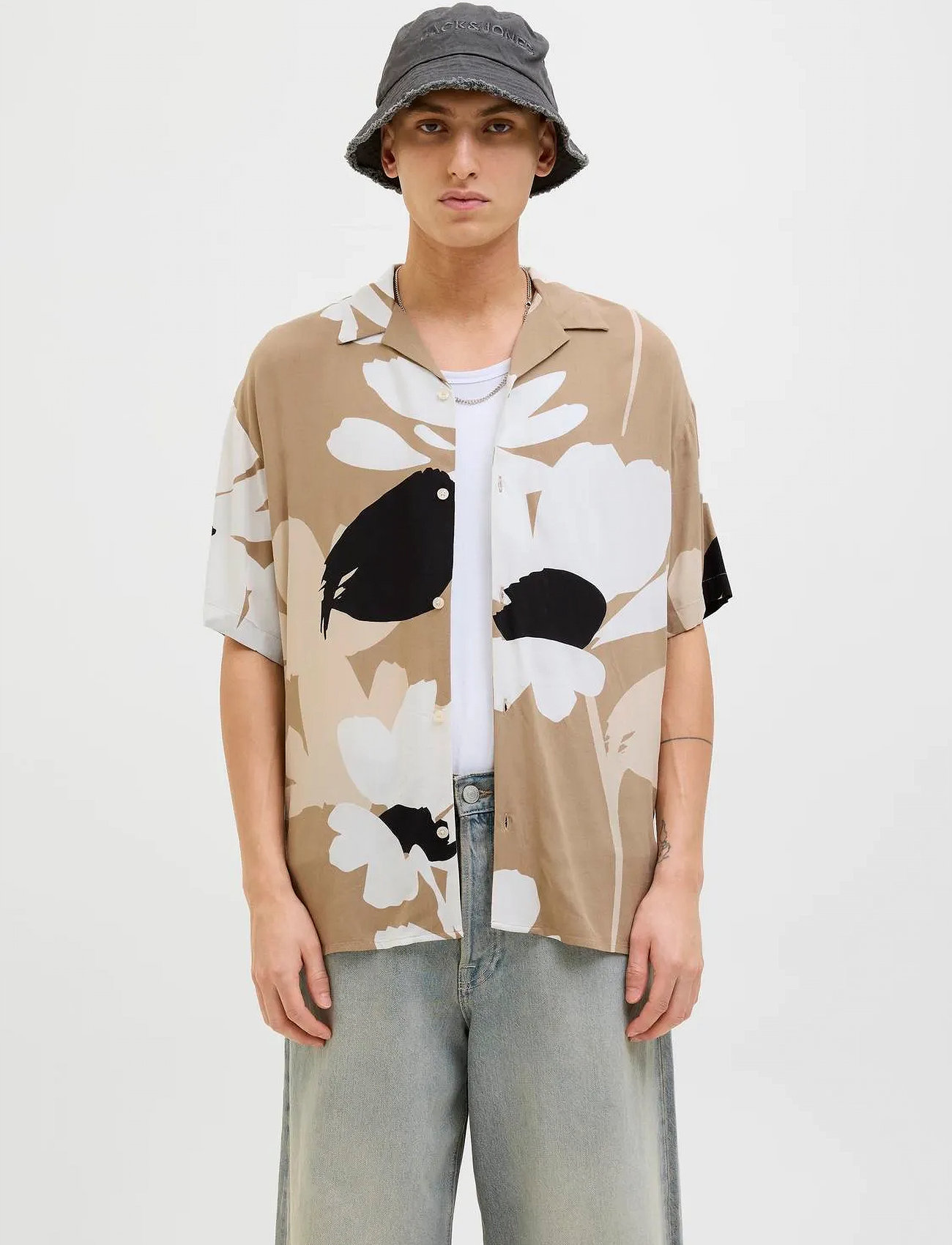 Jack & Jones Jjjeff Monochrome Resort Shirt Ss - - S 2
