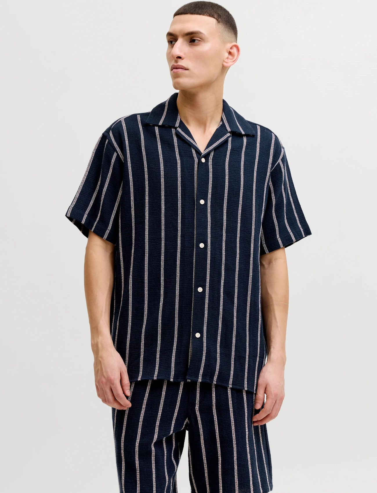 Jack & Jones Jjecoba Stripe Resort Shirt Ss Sn - - S 1