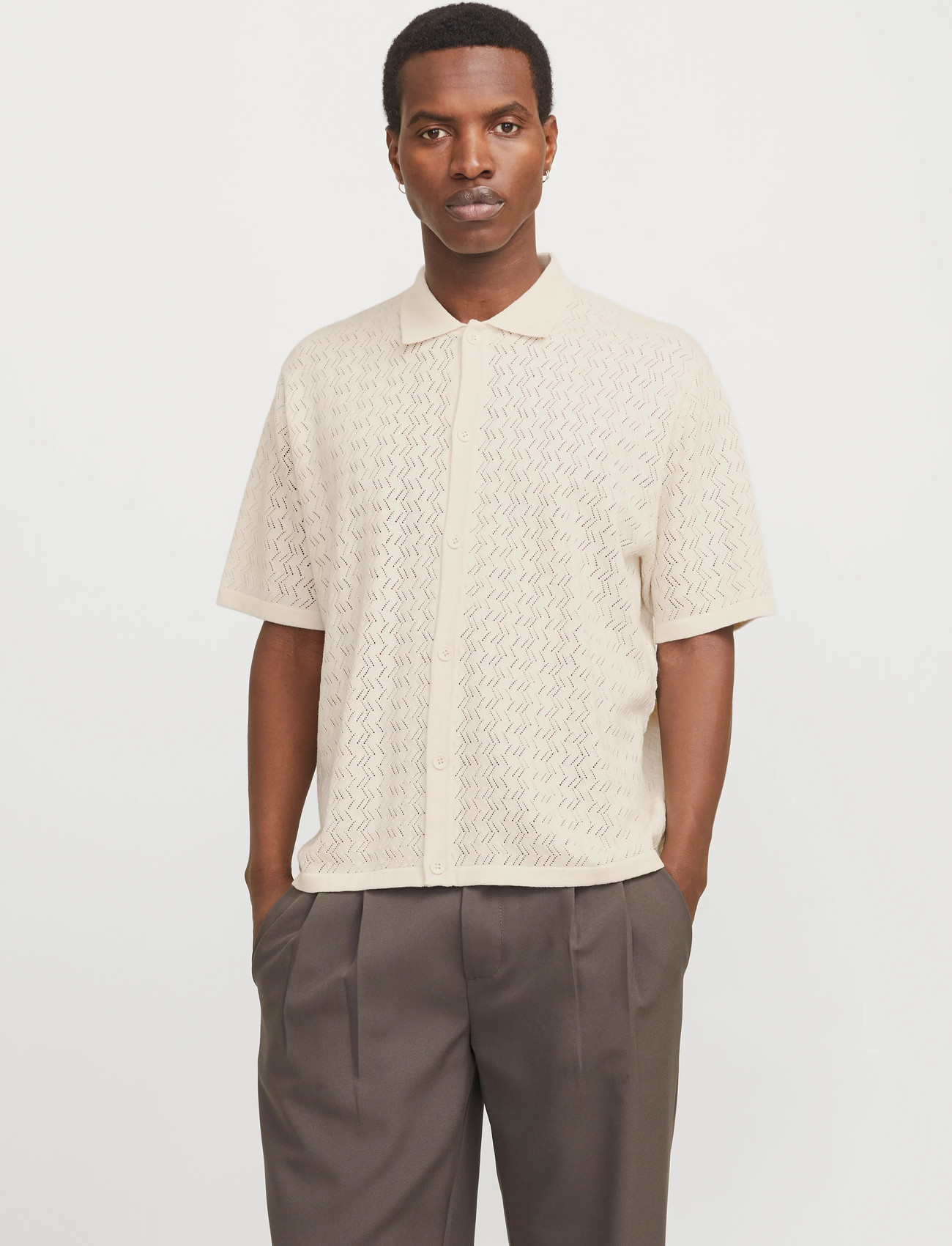 Jack & Jones Jortyler Knit Ss Polo Sn - Cream - S 1
