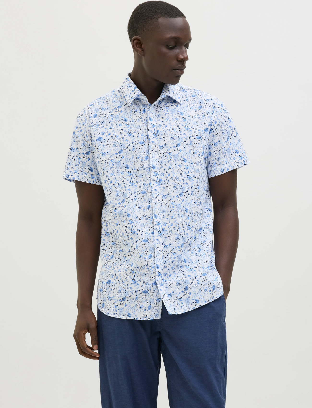 Jack & Jones Jprblasummer Print S/S Shirt Sn - Blue - S 1