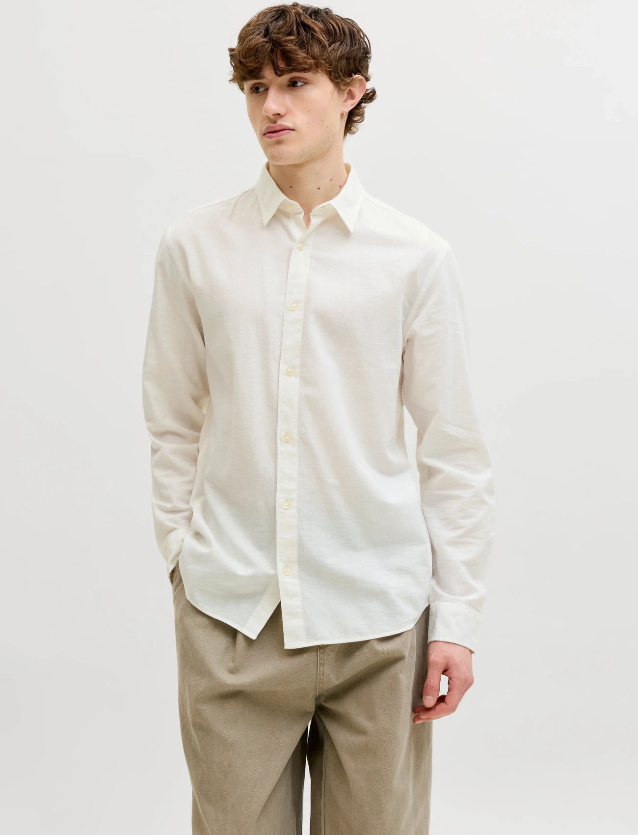 Jack & Jones Jjebreeze Linen Blend Shirt L/S Sn - Blue - S 2