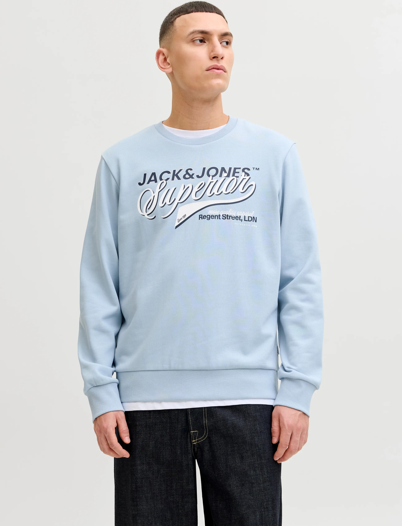 Jack & Jones Jjelogo Sweat Crew Neck 2 Col Ss26 - Grey - S 2