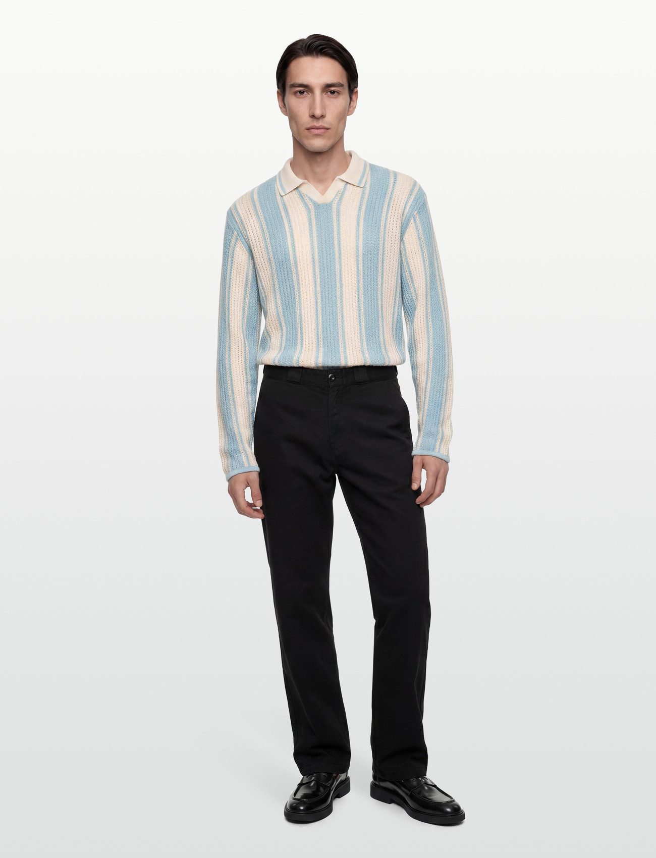 Jack & Jones Jorupstate Knit Stripe Polo - Blue - S 2