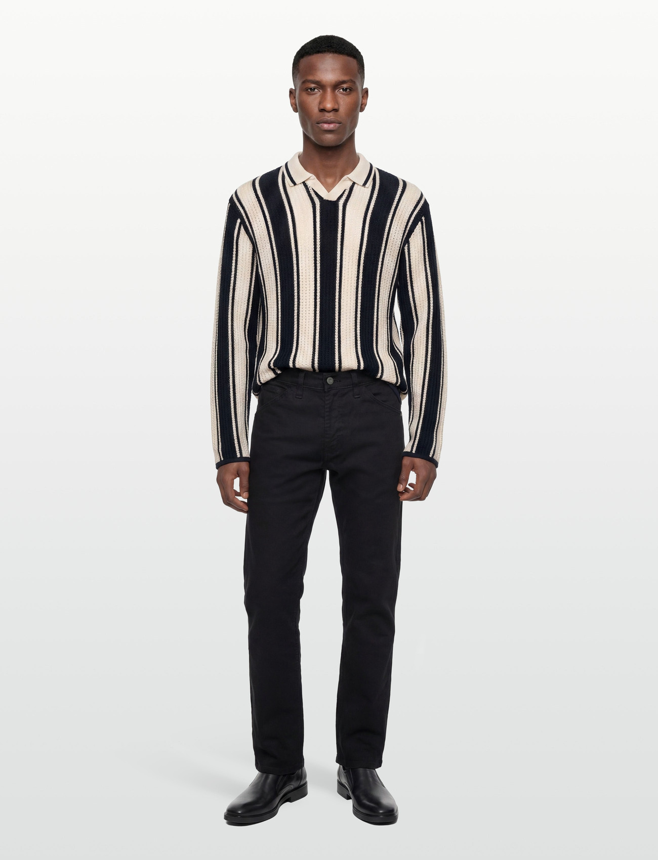 Jack & Jones Jorupstate Knit Stripe Polo - Blue - S 1