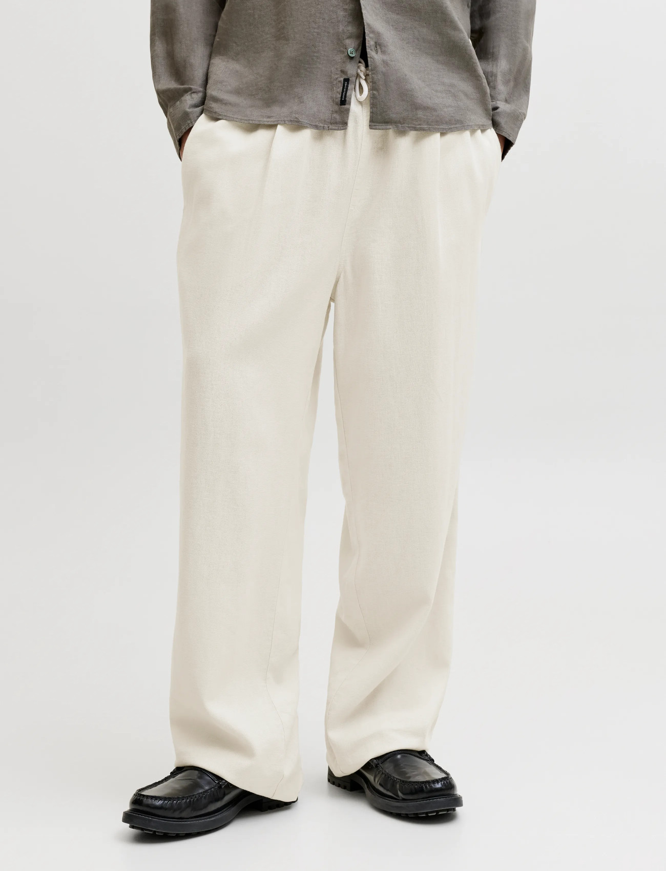 Jack & Jones Jpstbill Andros Vis Linen Blend Jogger - Cream - XS 1