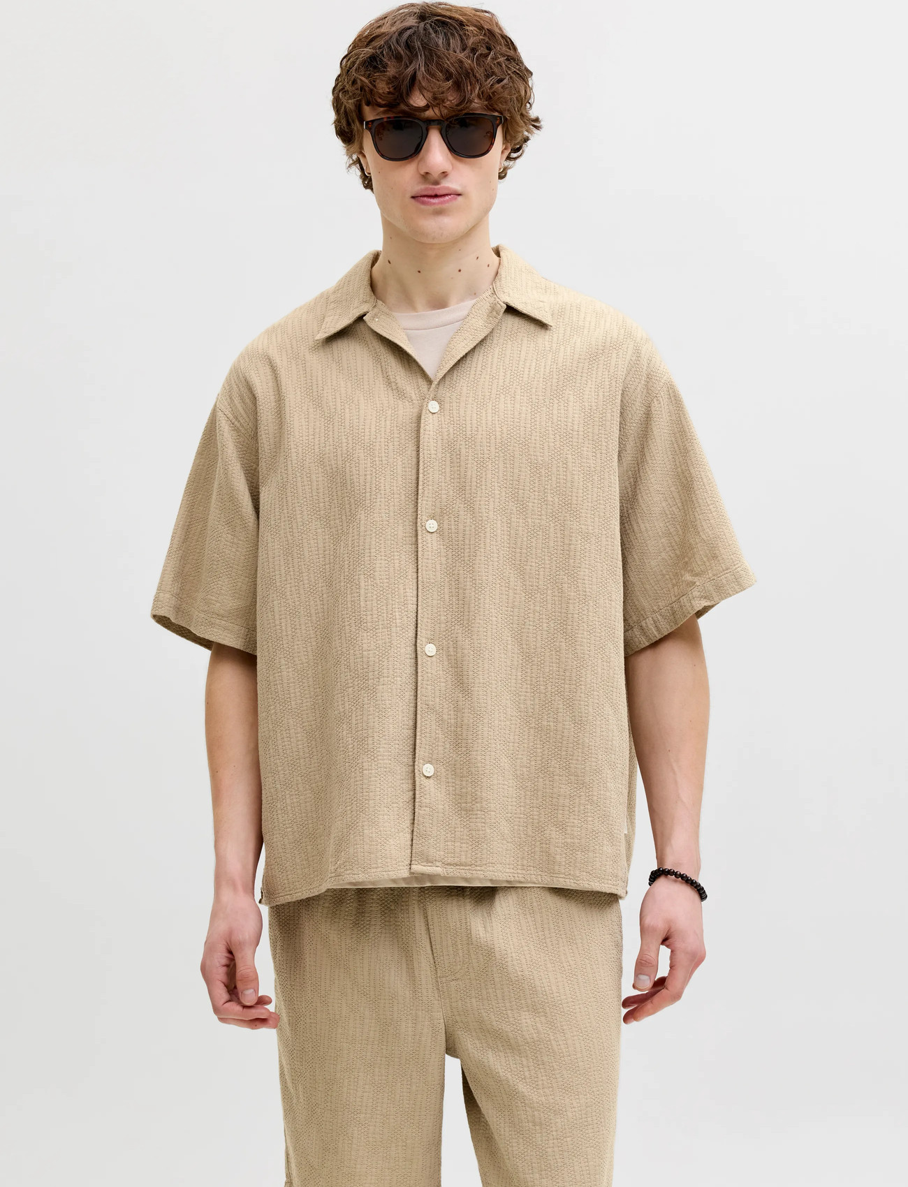 Jack & Jones Jormontauk Wavy Texture Shirt Ss Sn - White - S 2