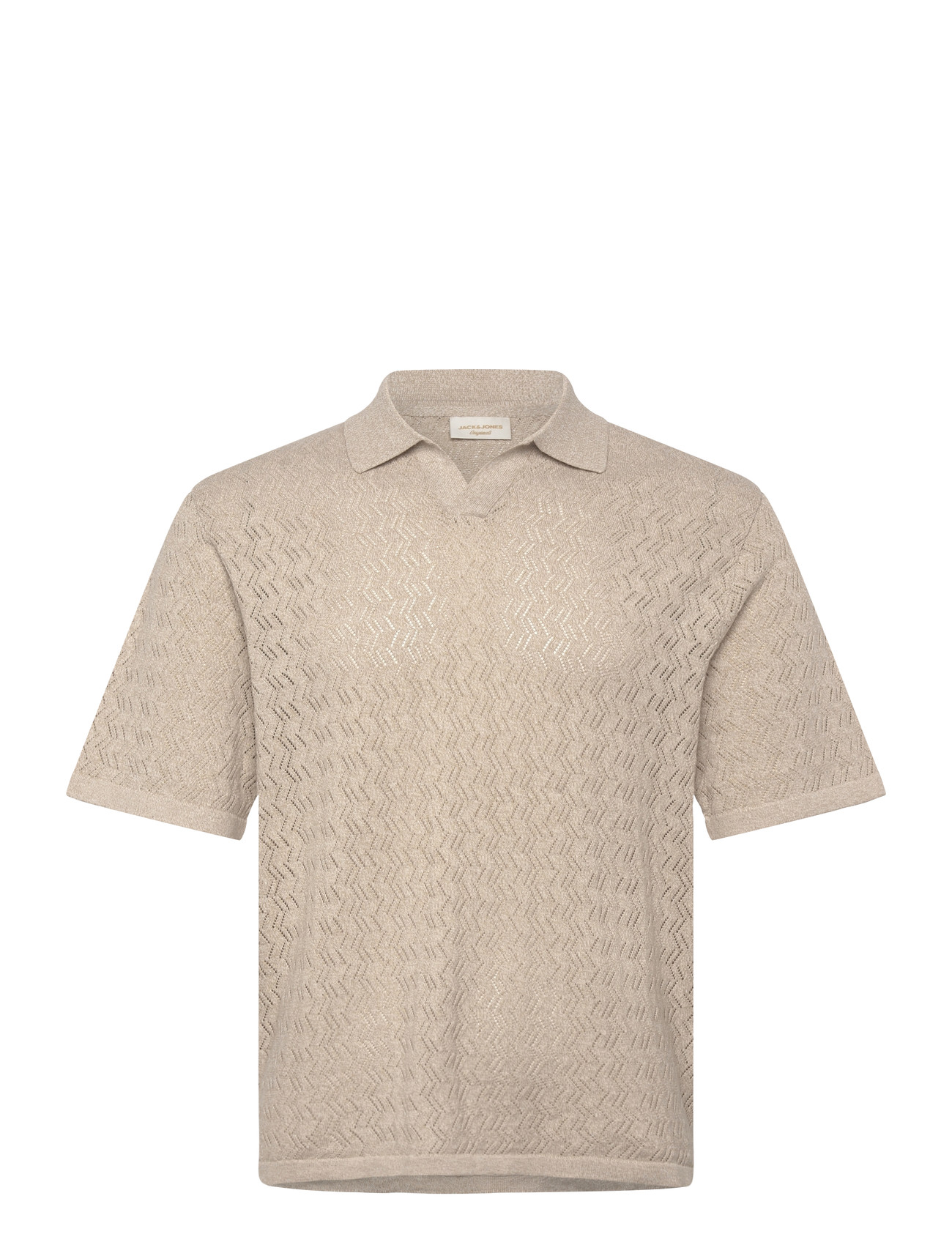 Jack & Jones Jortyler Knit Ss Split Neck Polo Sn - Cream - S 1