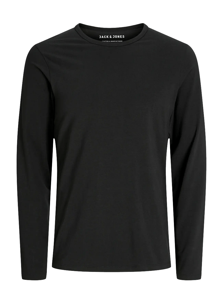 Jack & Jones - JJEBASIC O-NECK TEE L/S NOOS - langärmelige t-shirts - black - 1