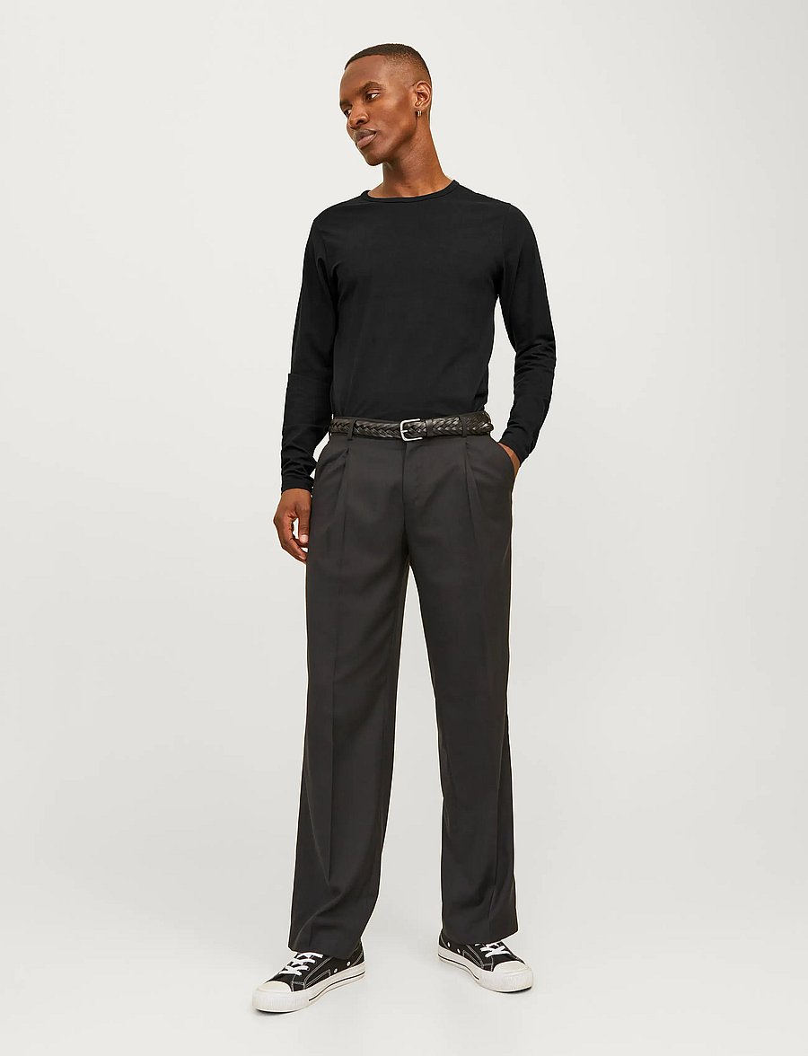 Jack & Jones - JJEBASIC O-NECK TEE L/S NOOS - langärmelige t-shirts - black - 0