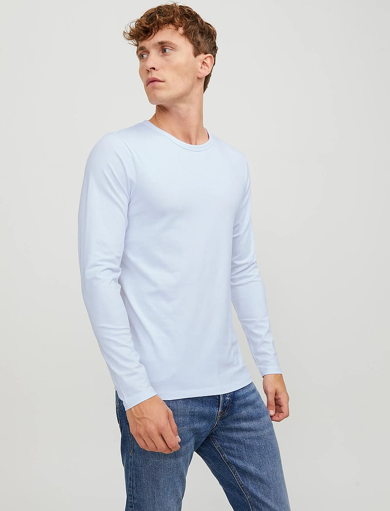 Jack & Jones - JJEBASIC O-NECK TEE L/S NOOS - långärmade t-shirts - opt white - 0